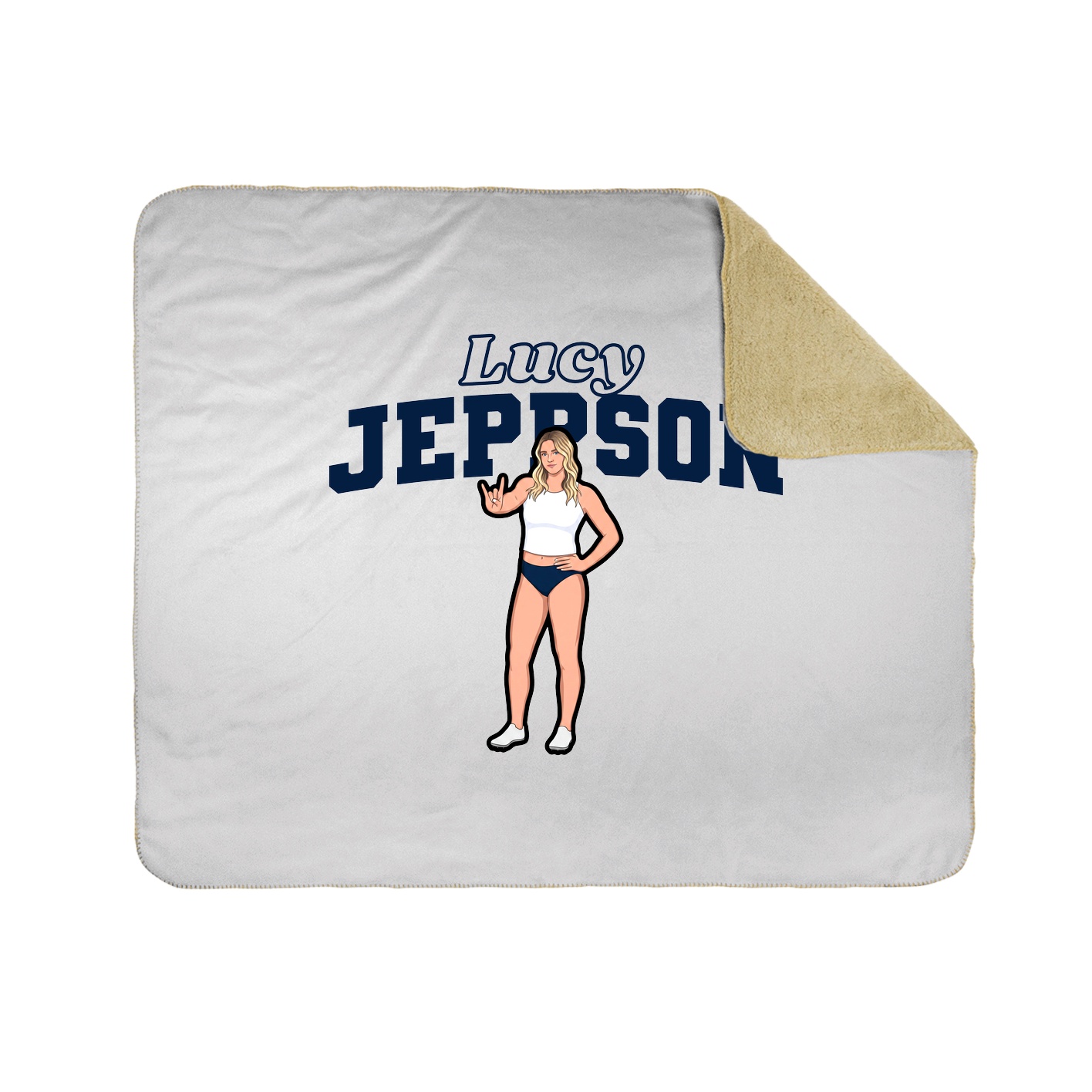 Throw Blanket — Name Arch in White