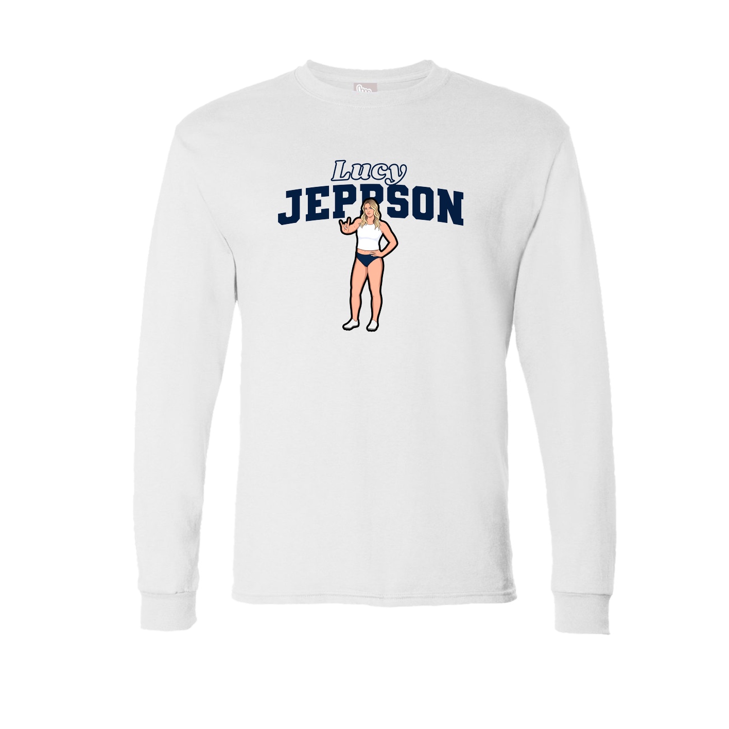 Long Sleeve Tee — Name Arch in White