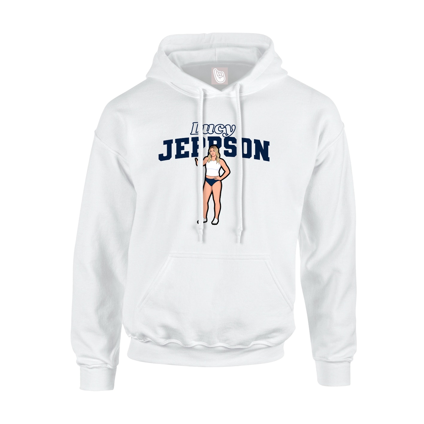 Youth Hoodie — Name Arch in White