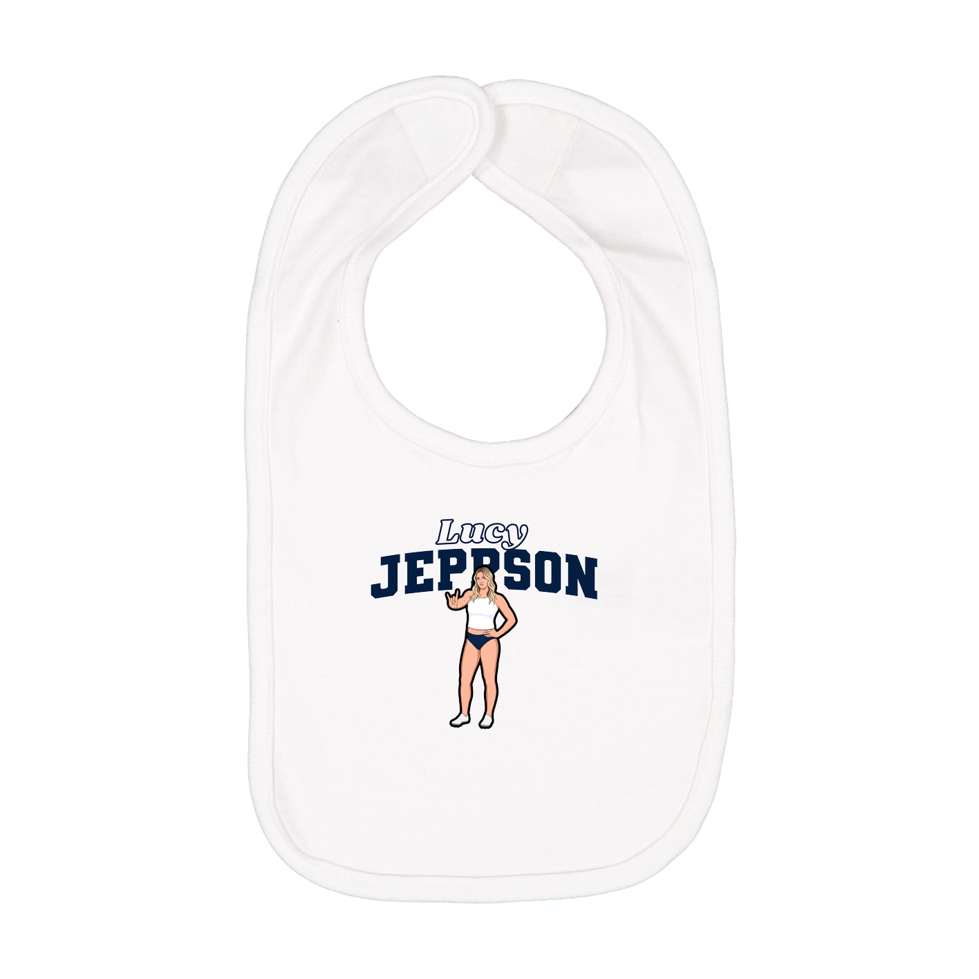 Infant Bib — Name Arch in White