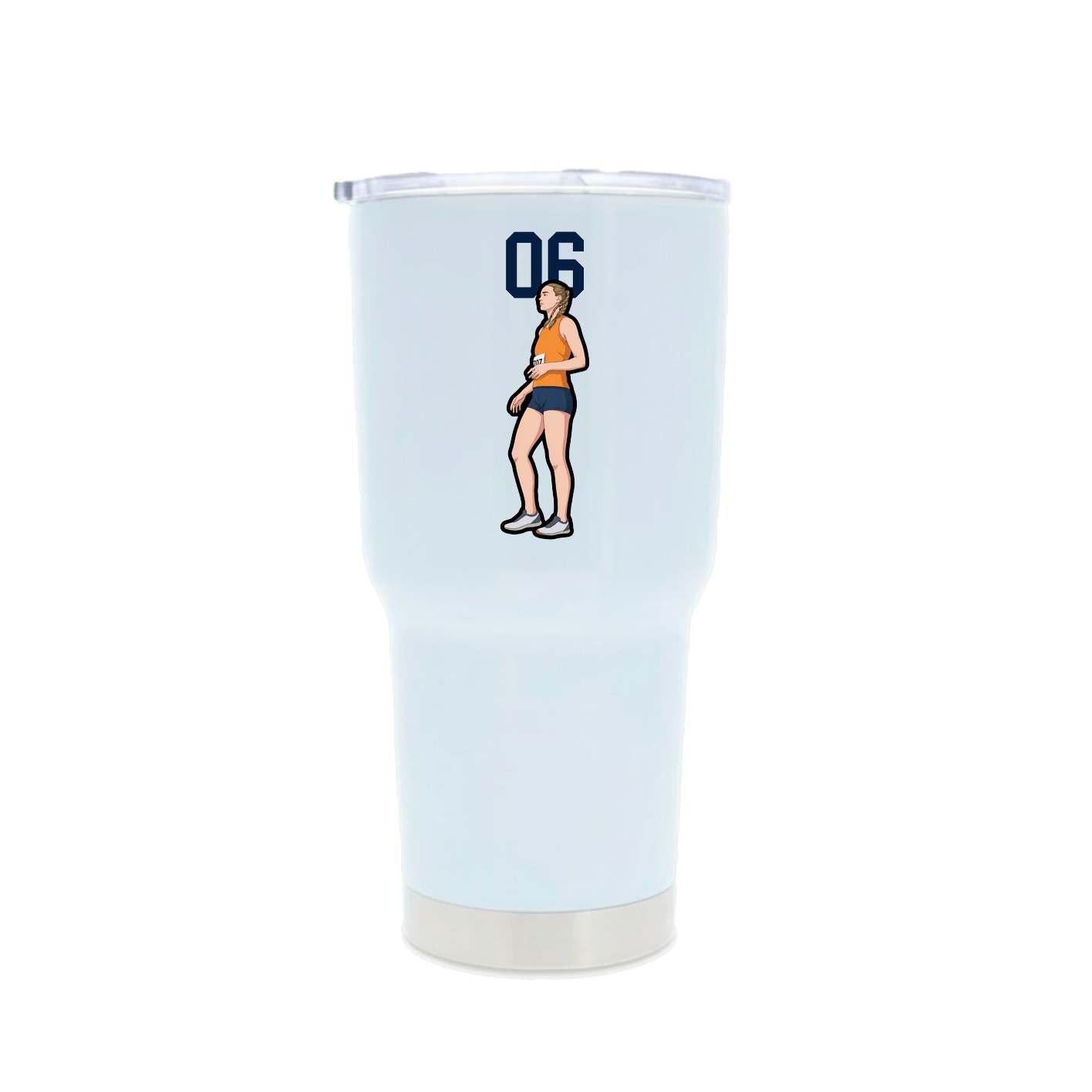 30oz Stainless Steel Tumbler — Number Top in White