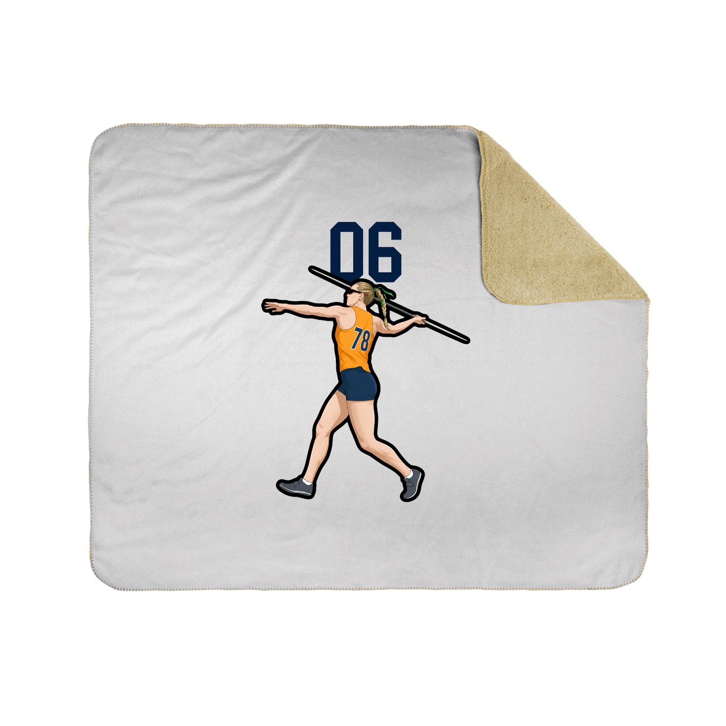 Throw Blanket — Number Top in White