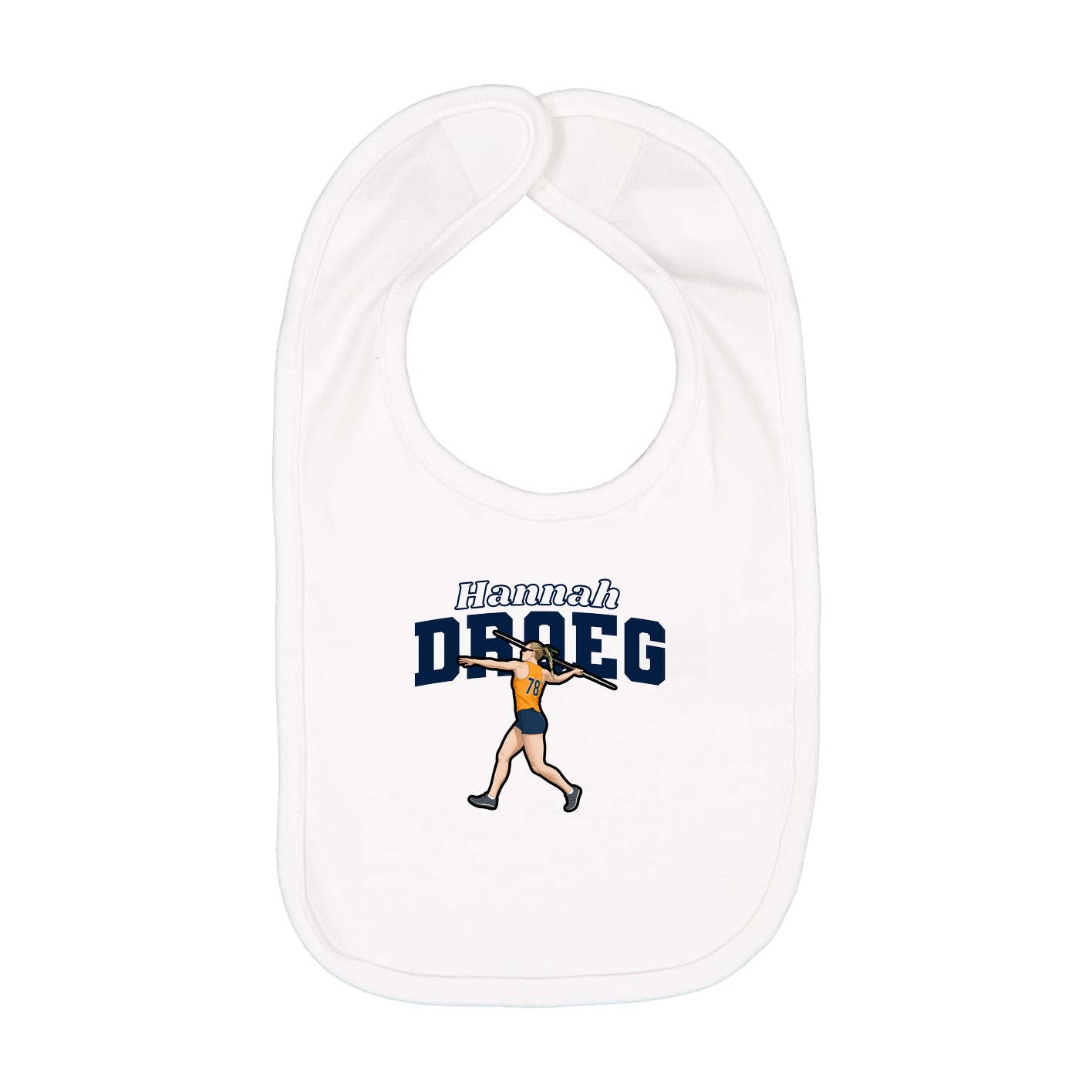 Infant Bib — Name Arch in White