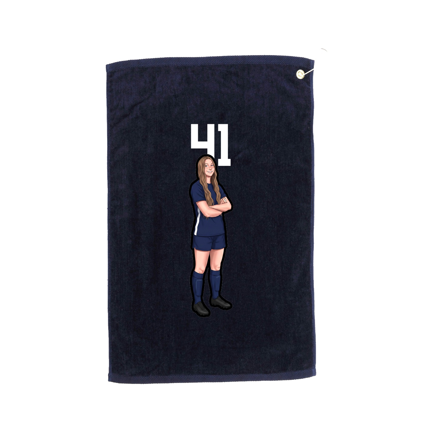 Golf Towel — Number Top in Navy
