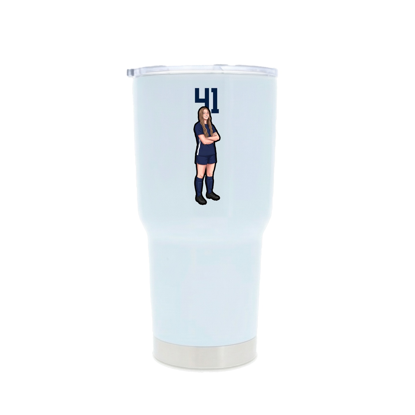 30oz Stainless Steel Tumbler — Number Top in White