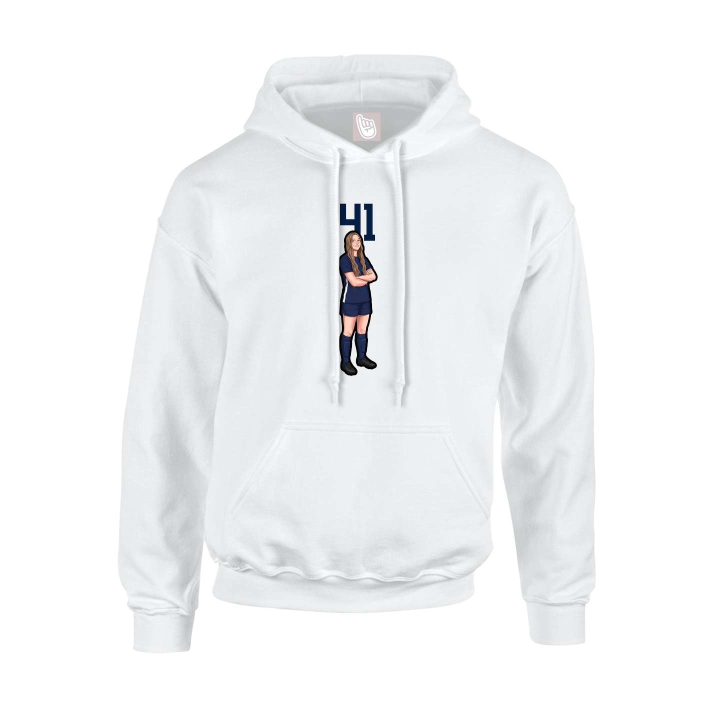 Hoodie — Number Top in White