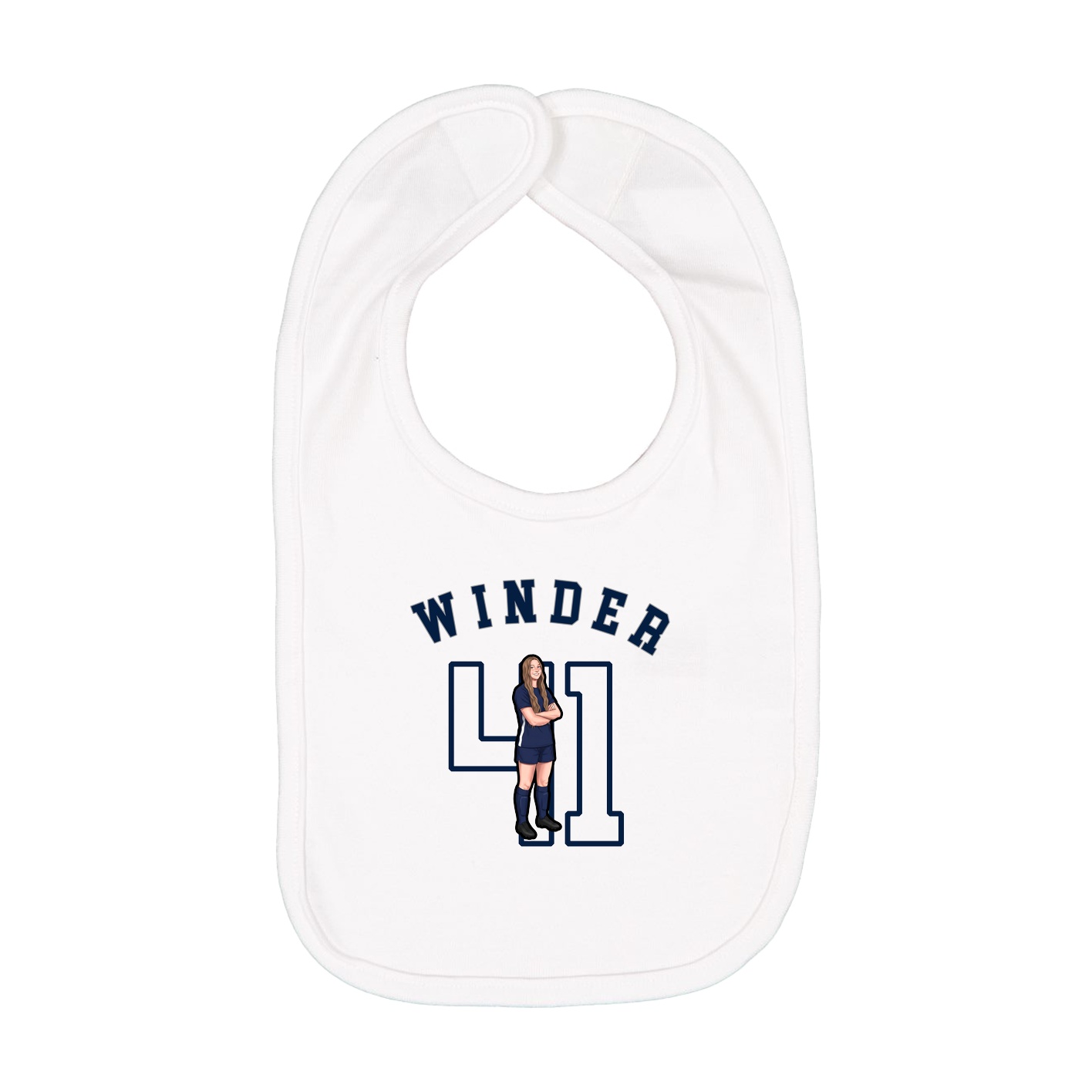 Infant Bib — Shirsey Arch in White