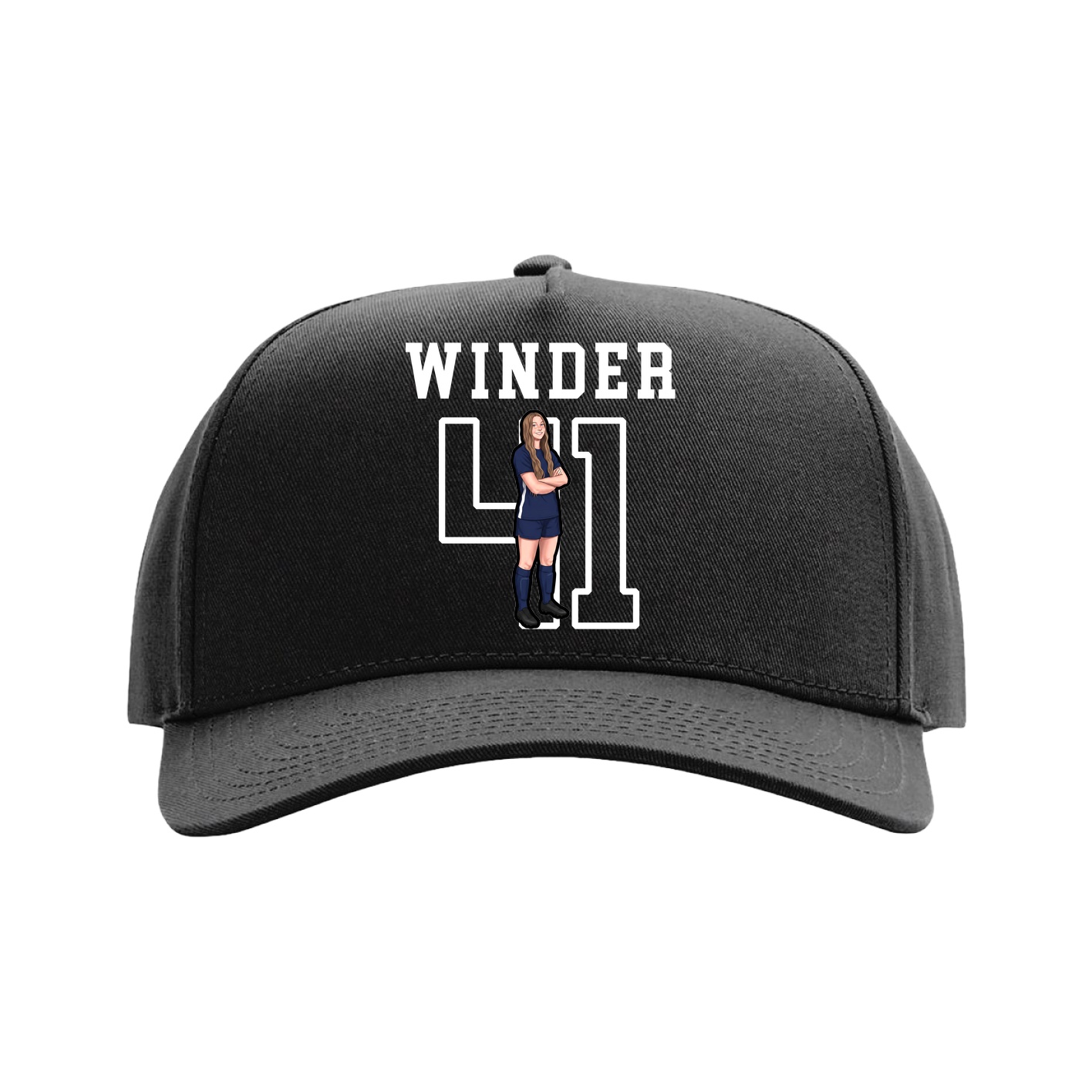 Full Fabric Five-Panel Champ Cap — Shirsey in Black