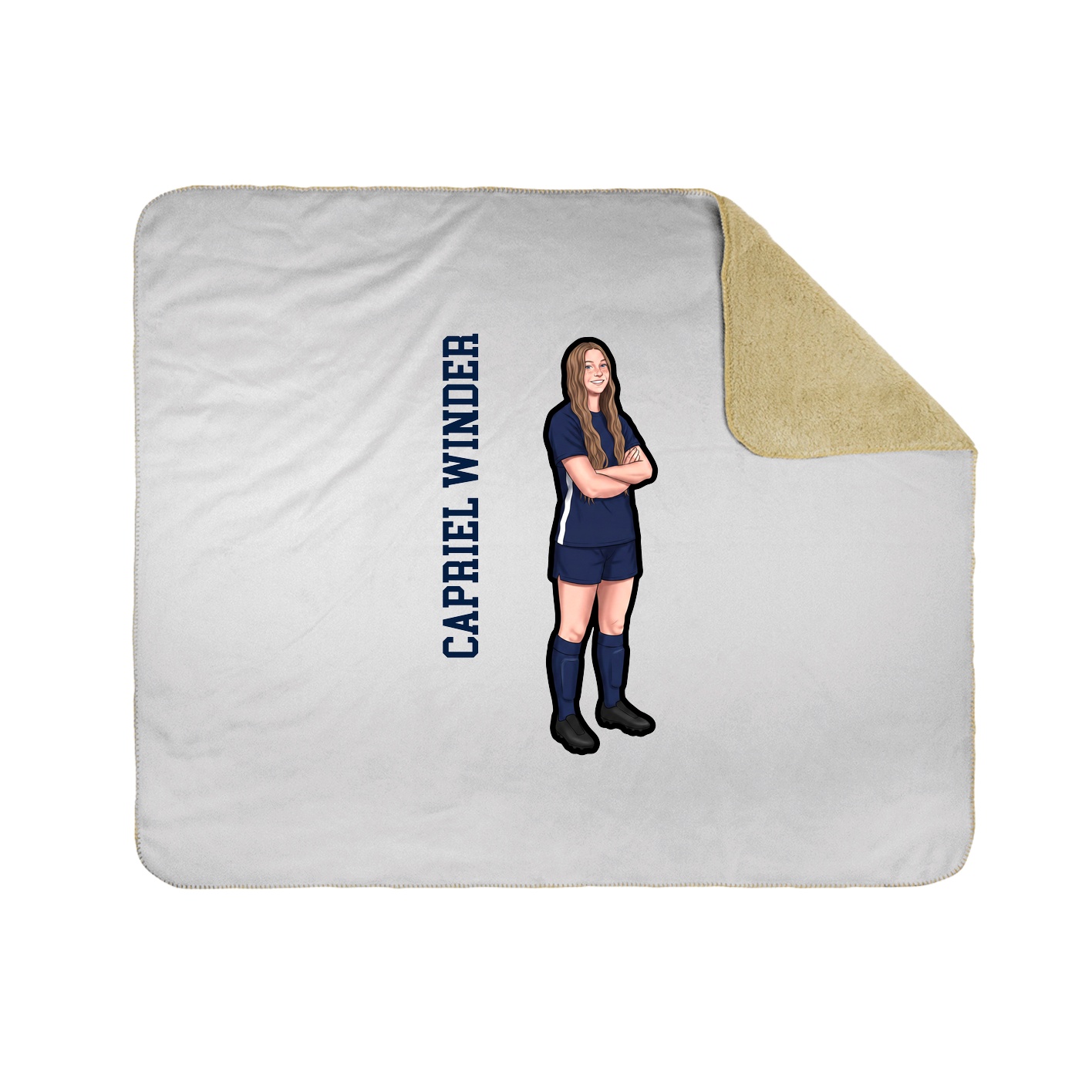 Throw Blanket — Name Vertical in White