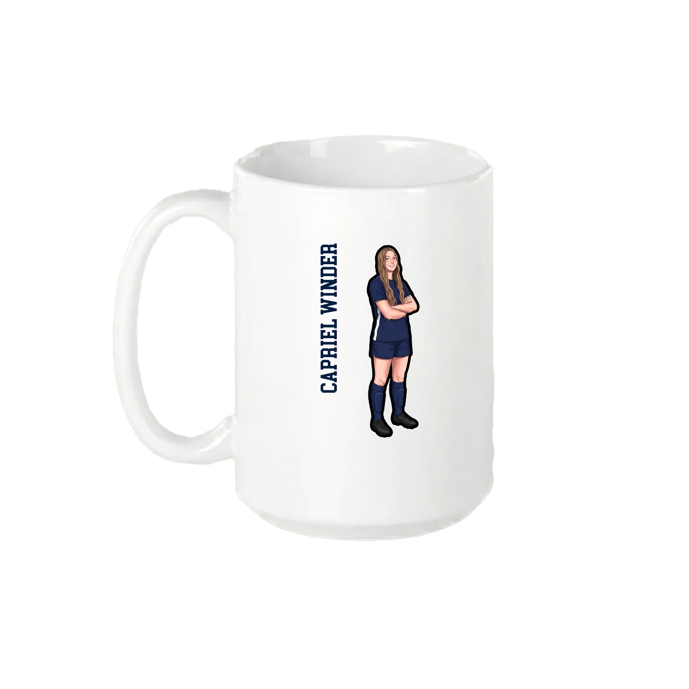 15oz Coffee Mug — Name Vertical in White