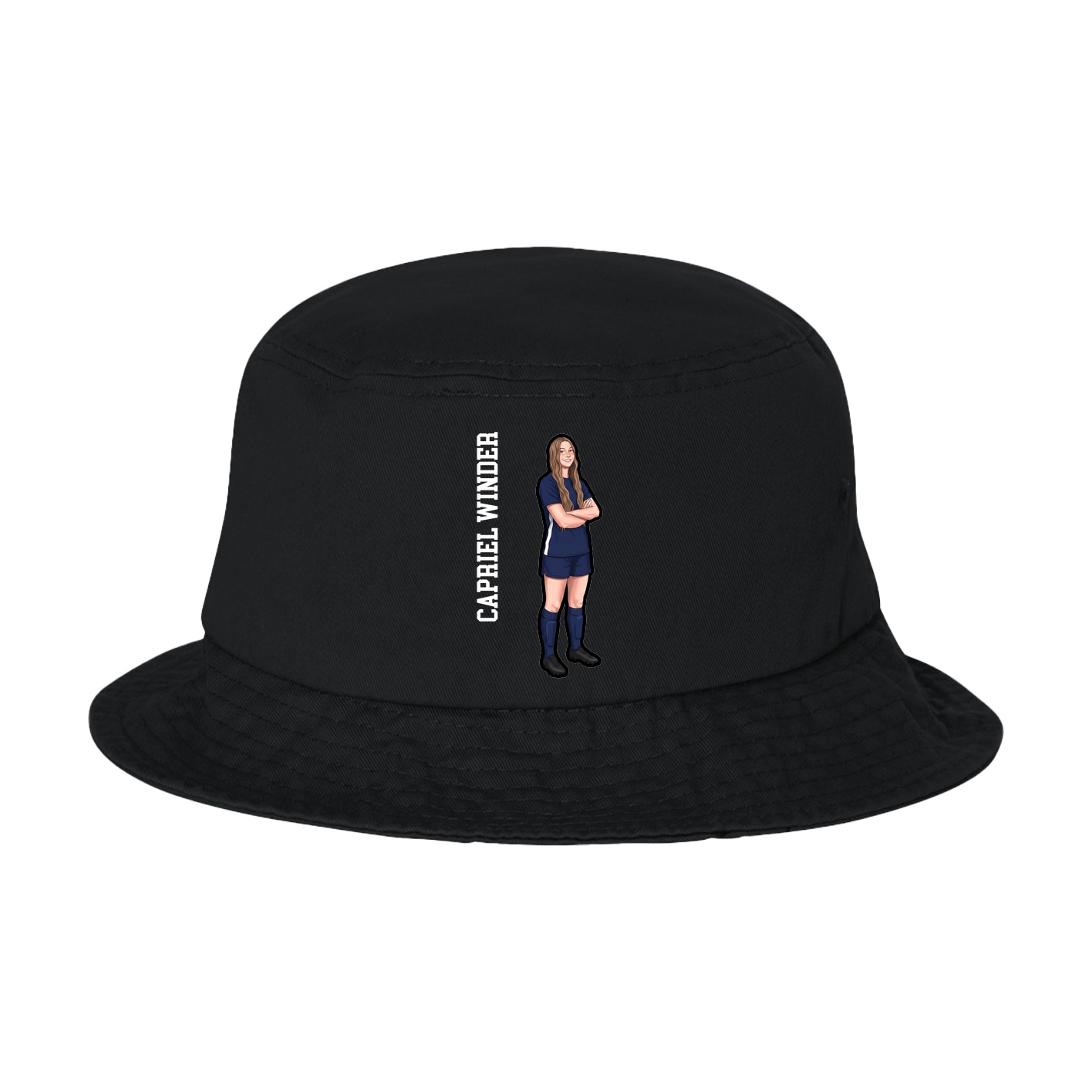 Bucket Cap — Name Vertical in Black