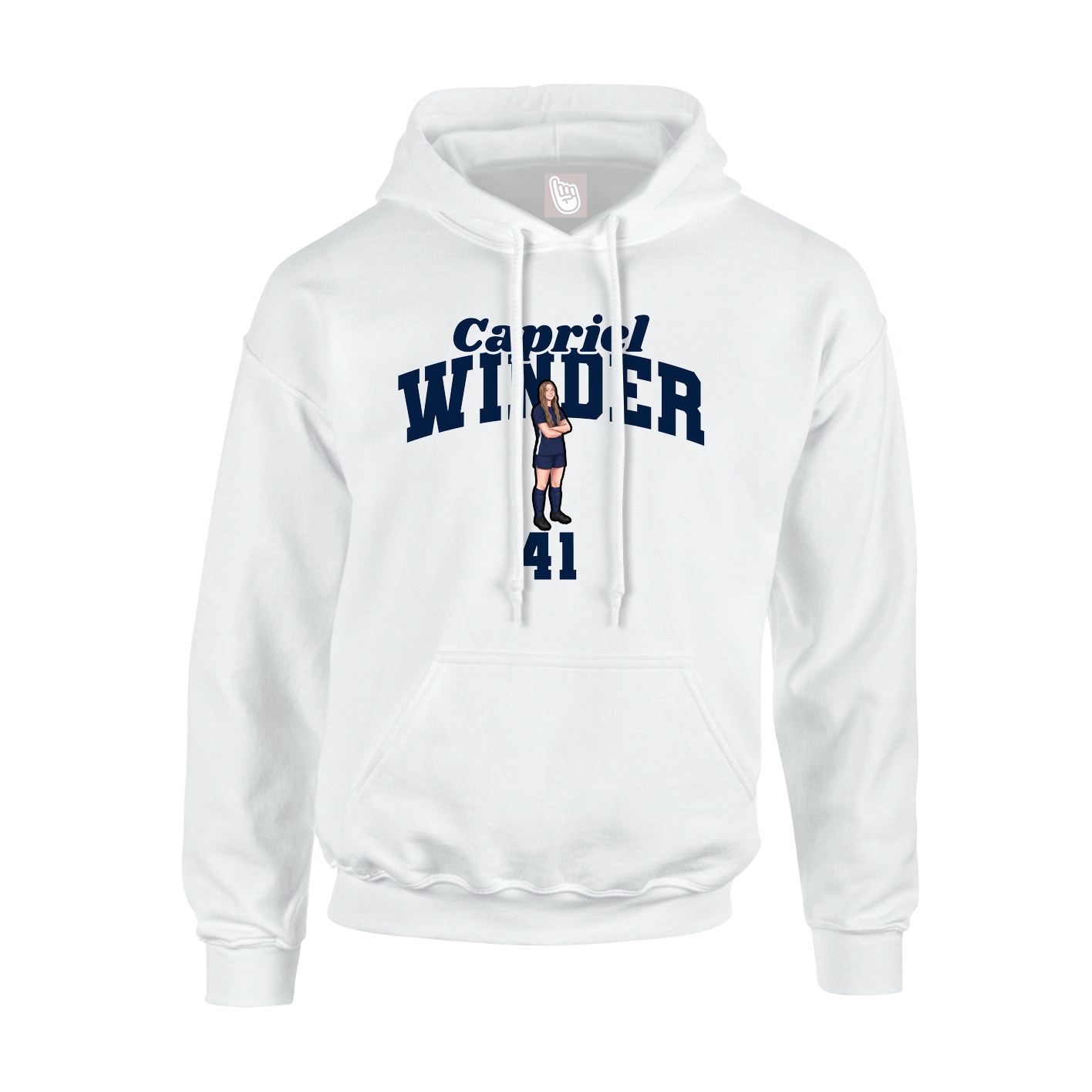 Hoodie — Signature Arch in White
