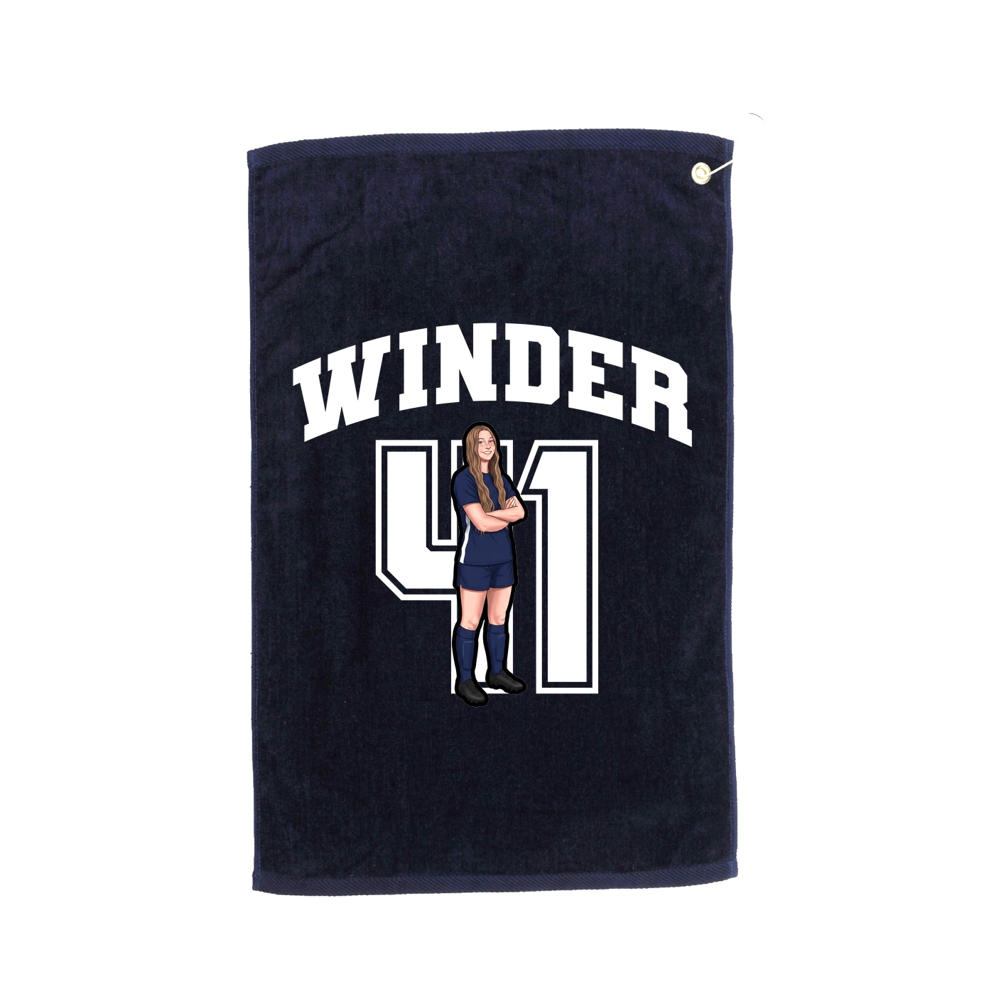 Golf Towel — Number in Navy