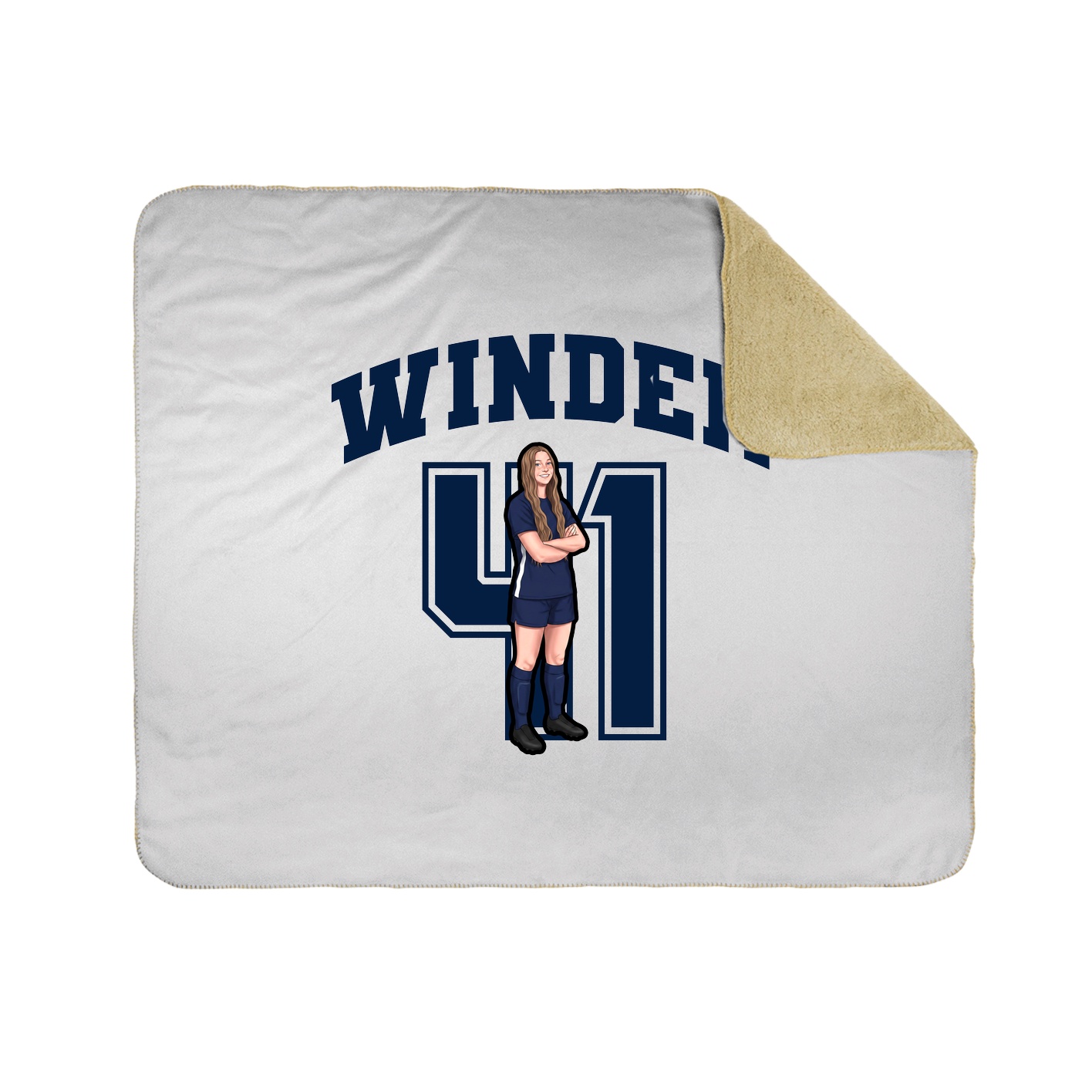 Throw Blanket — Number in White