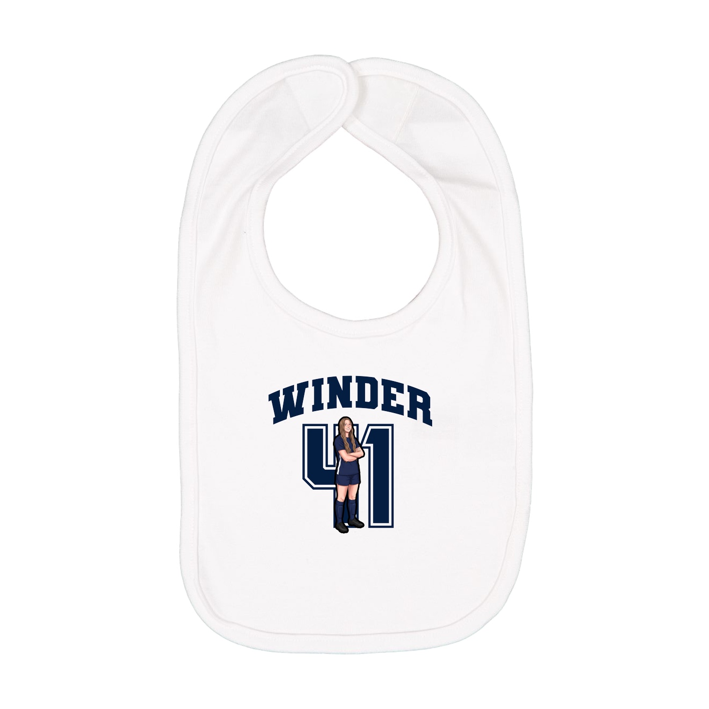 Infant Bib — Number in White
