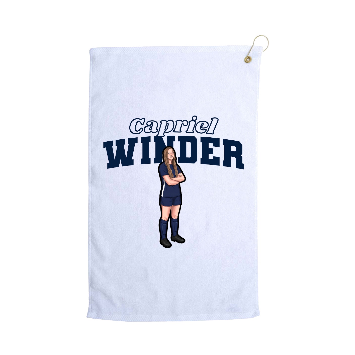 Golf Towel — Name Arch in White