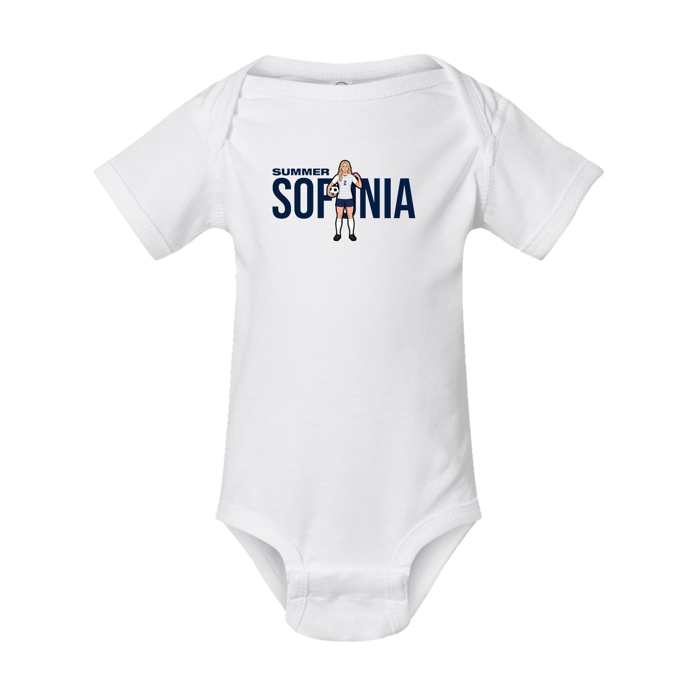 Baby Onesie — Player Name in White