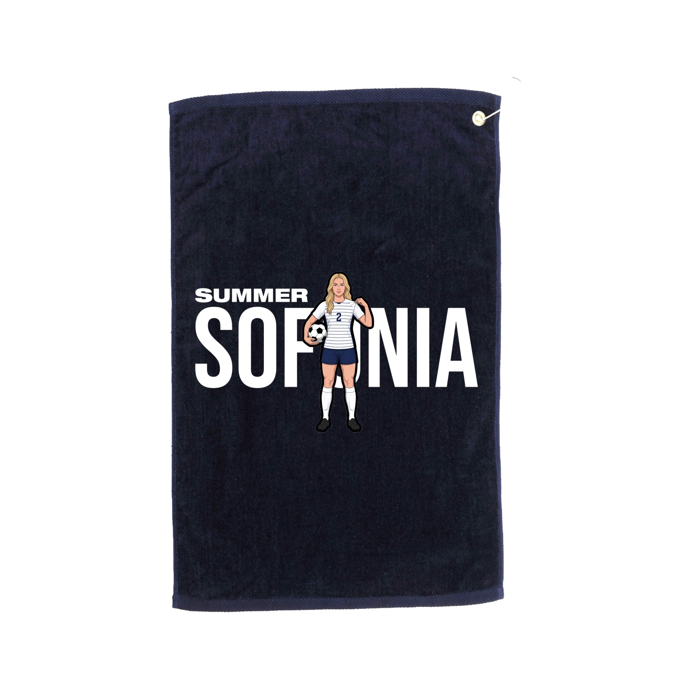 Golf Towel — Player Name in Navy