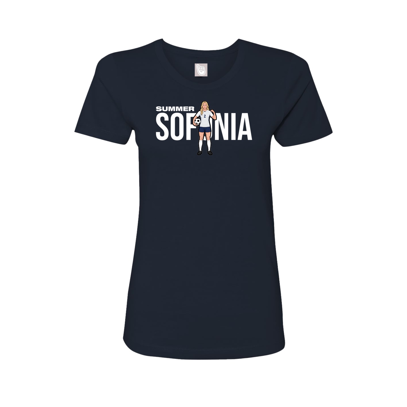 Fitted Women's Tee — Player Name in Navy