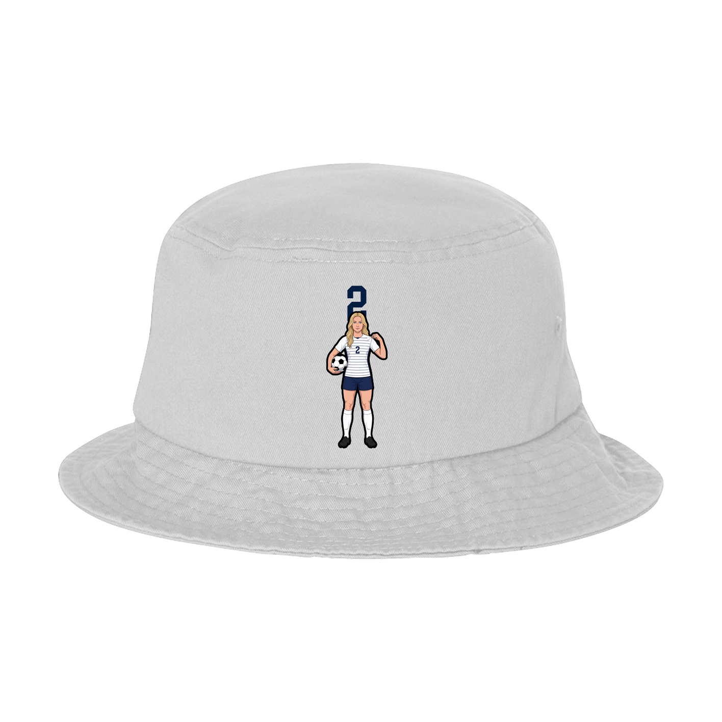 Bucket Cap — Number Top in White