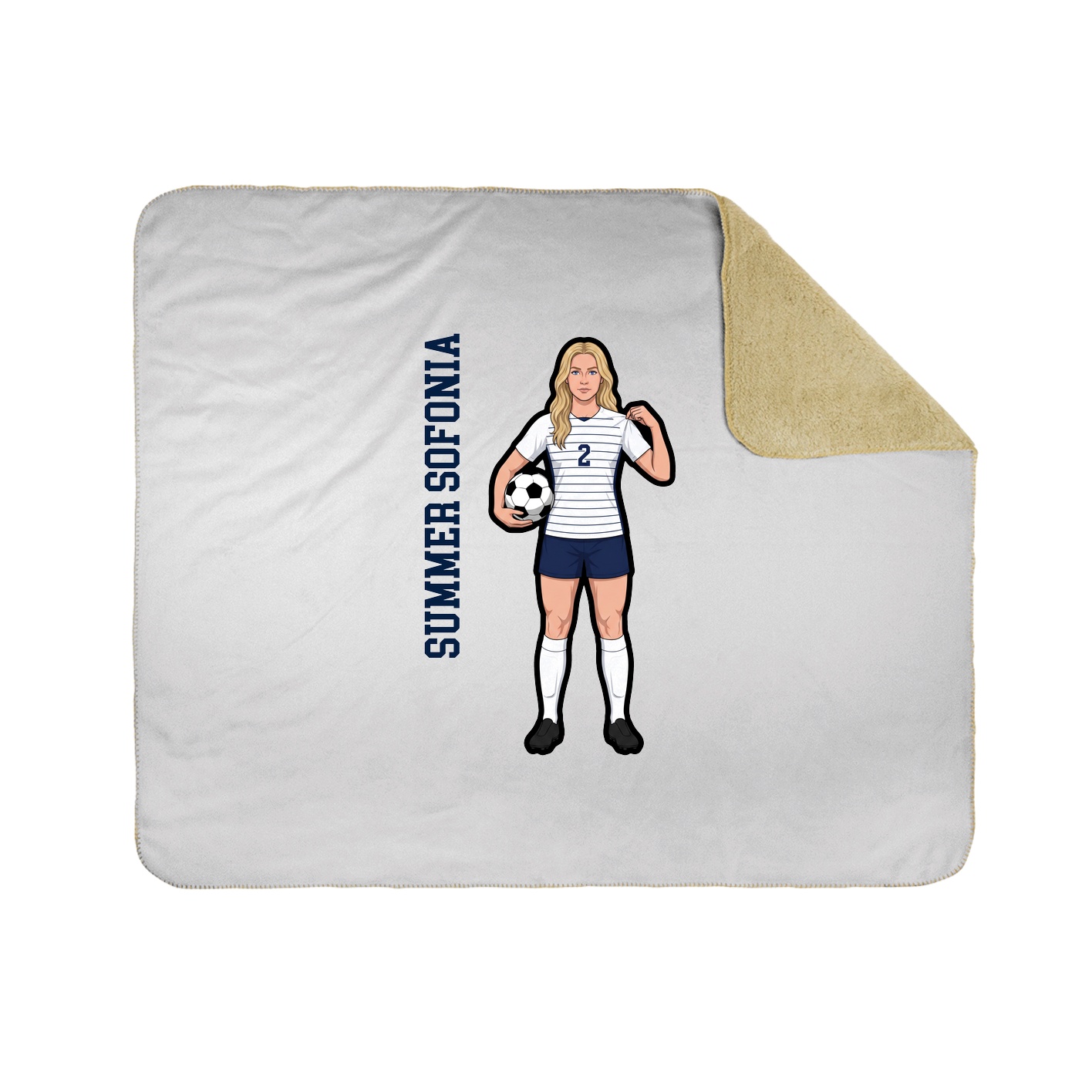 Throw Blanket — Name Vertical in White