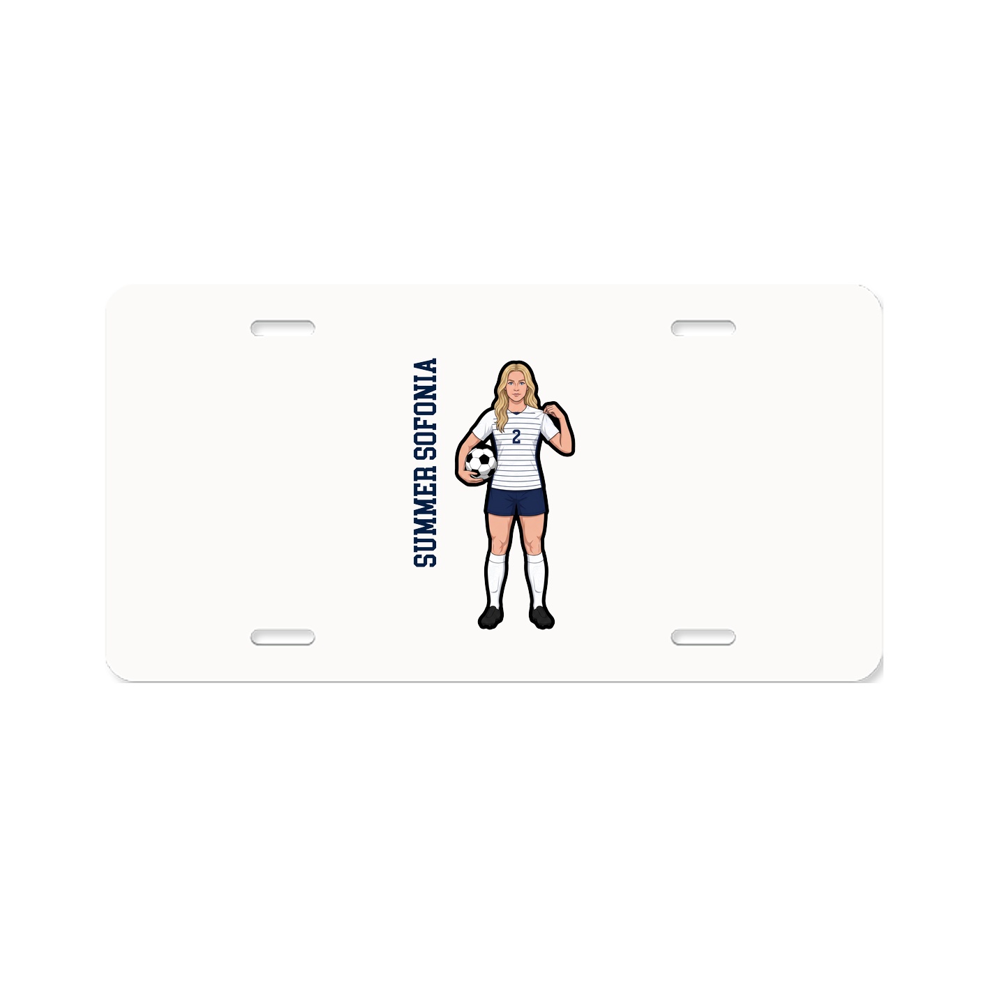 License Plate — Name Vertical in Classic