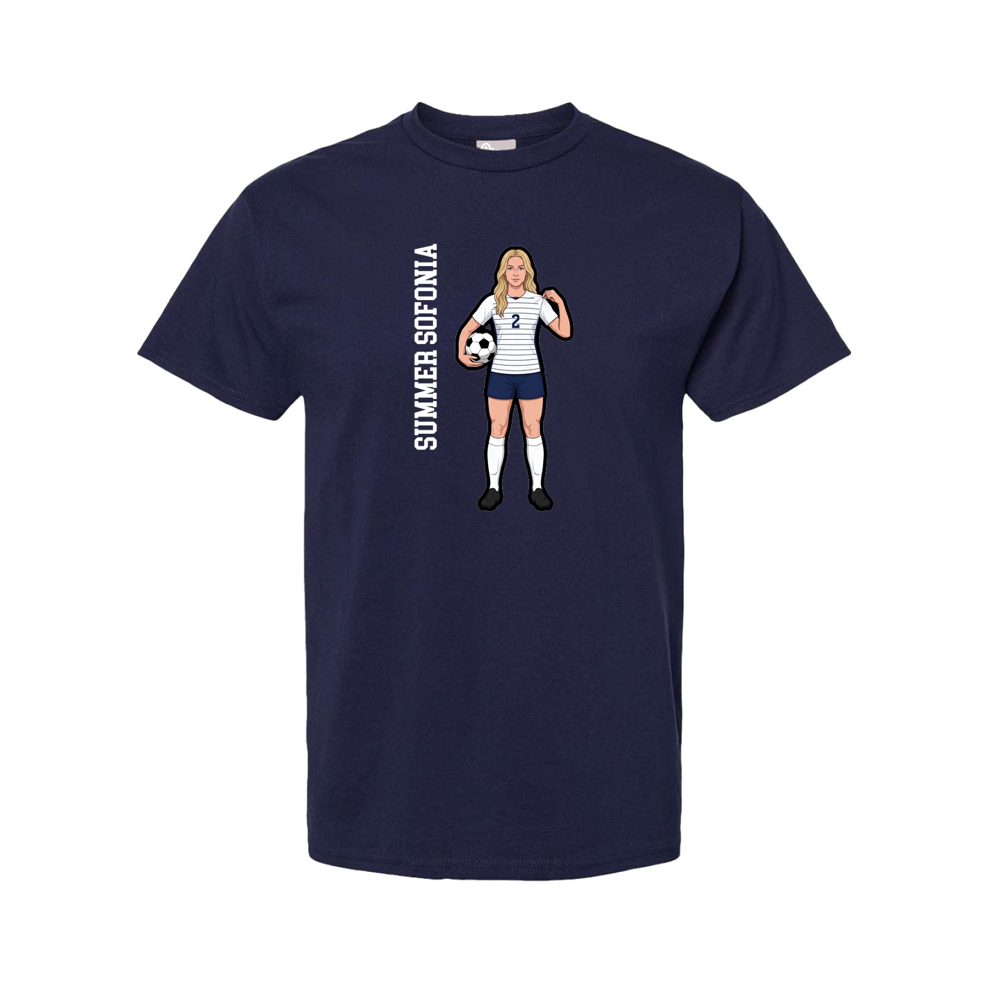 Youth Tee — Name Vertical in Navy