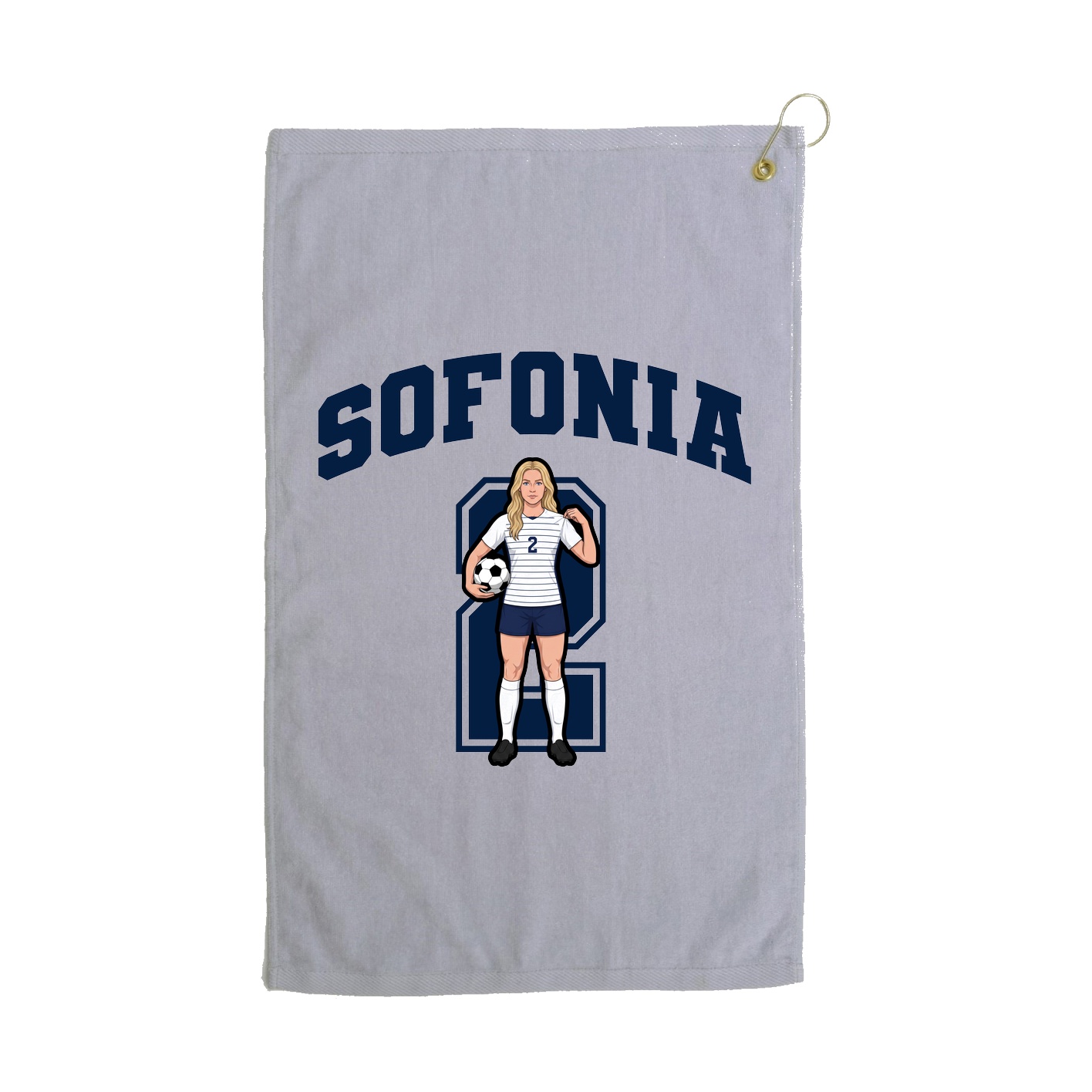 Golf Towel — Number in Grey