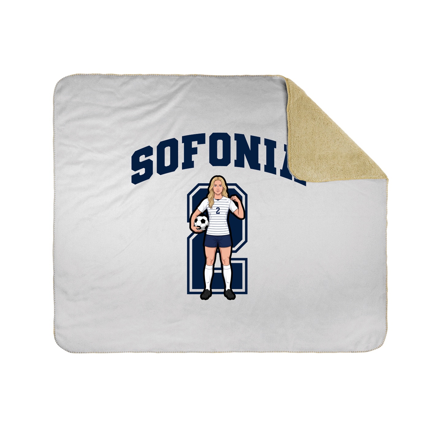 Throw Blanket — Number in White