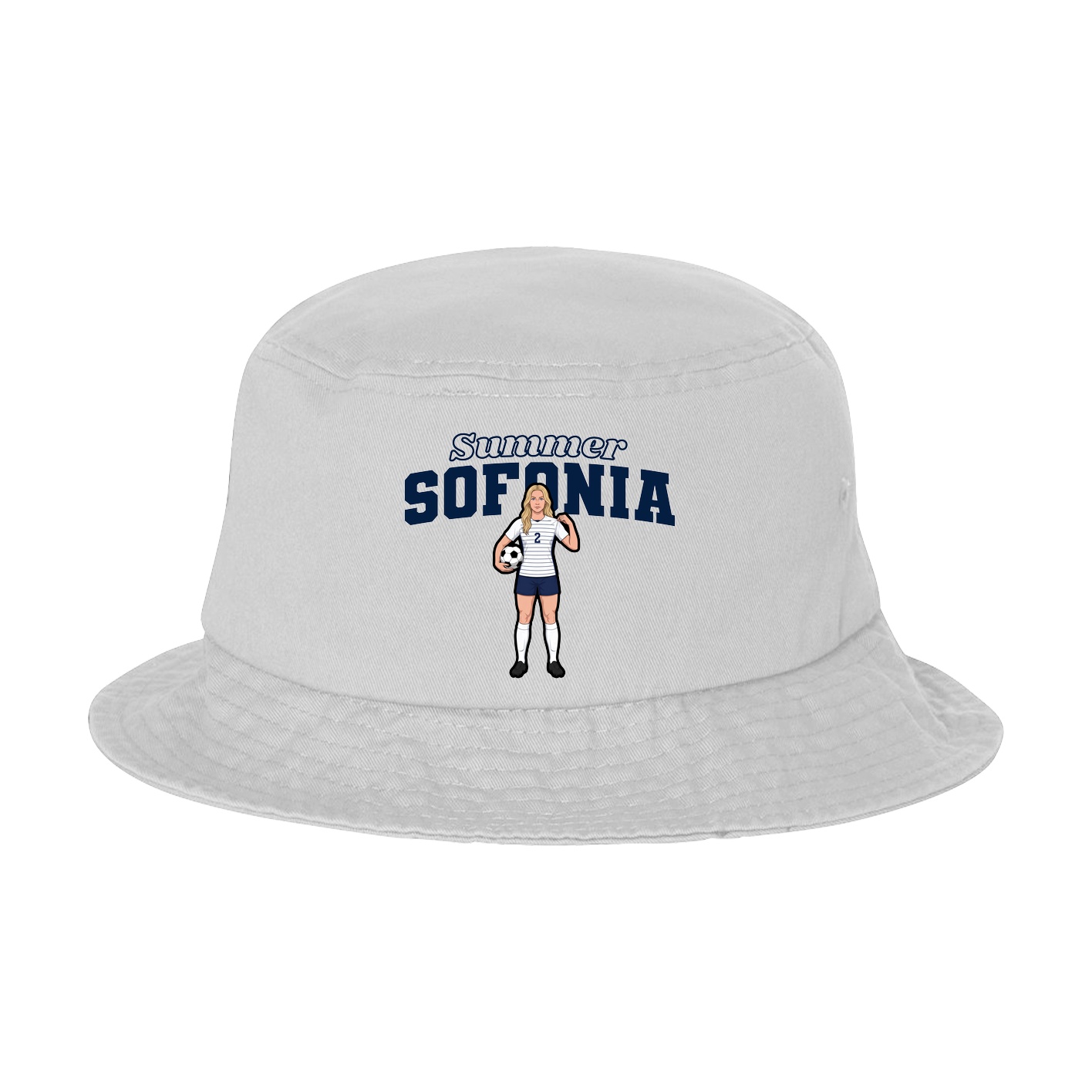 Bucket Cap — Name Arch in White