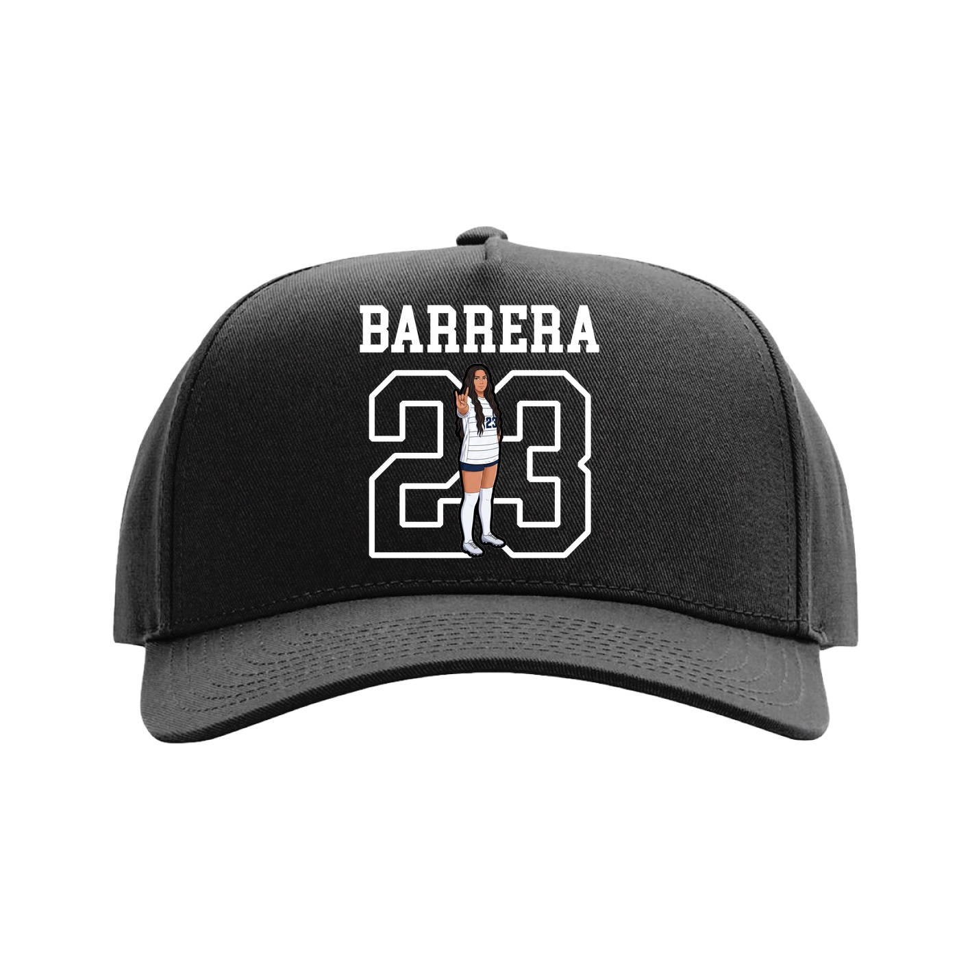 Full Fabric Five-Panel Champ Cap — Shirsey in Black