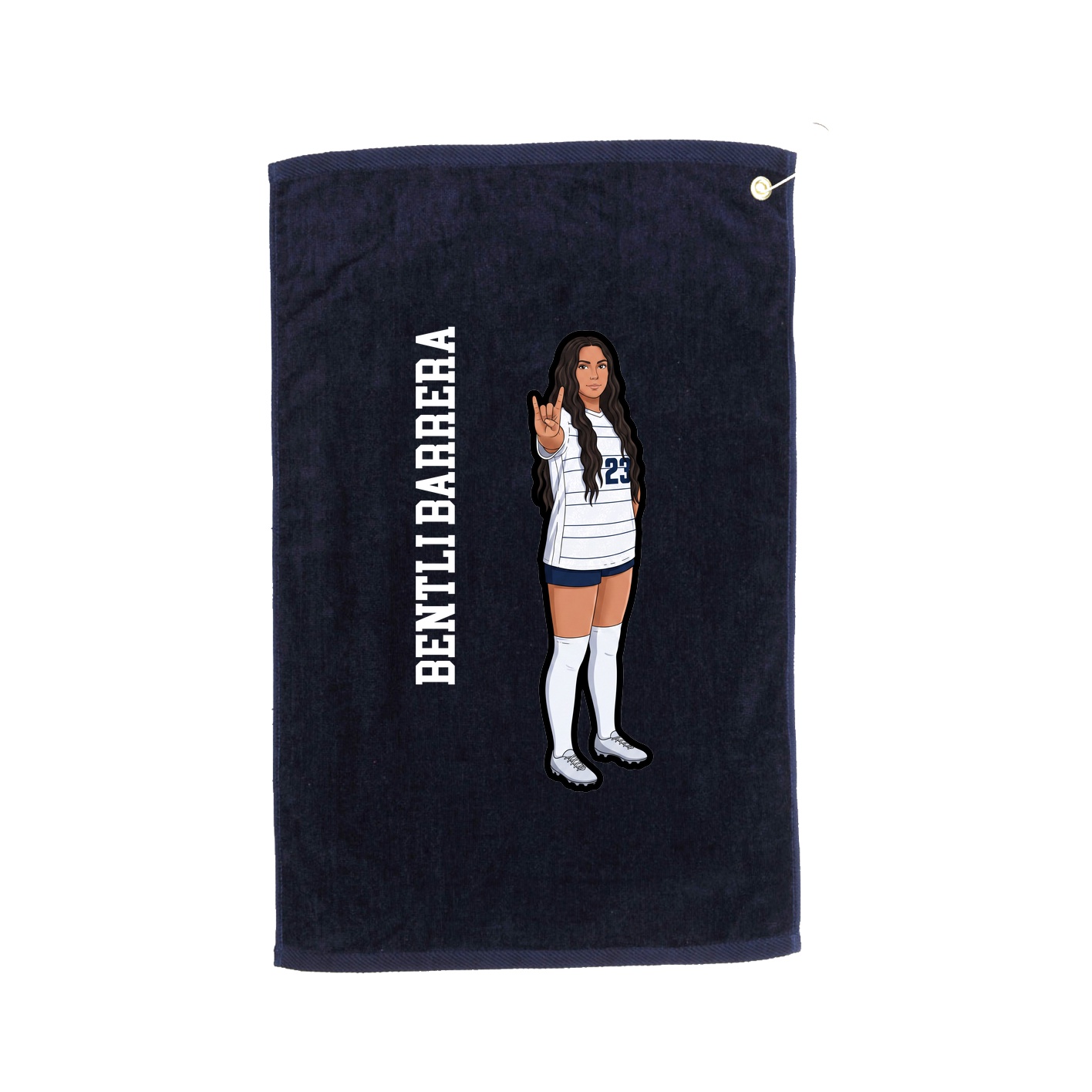 Golf Towel — Name Vertical in Navy