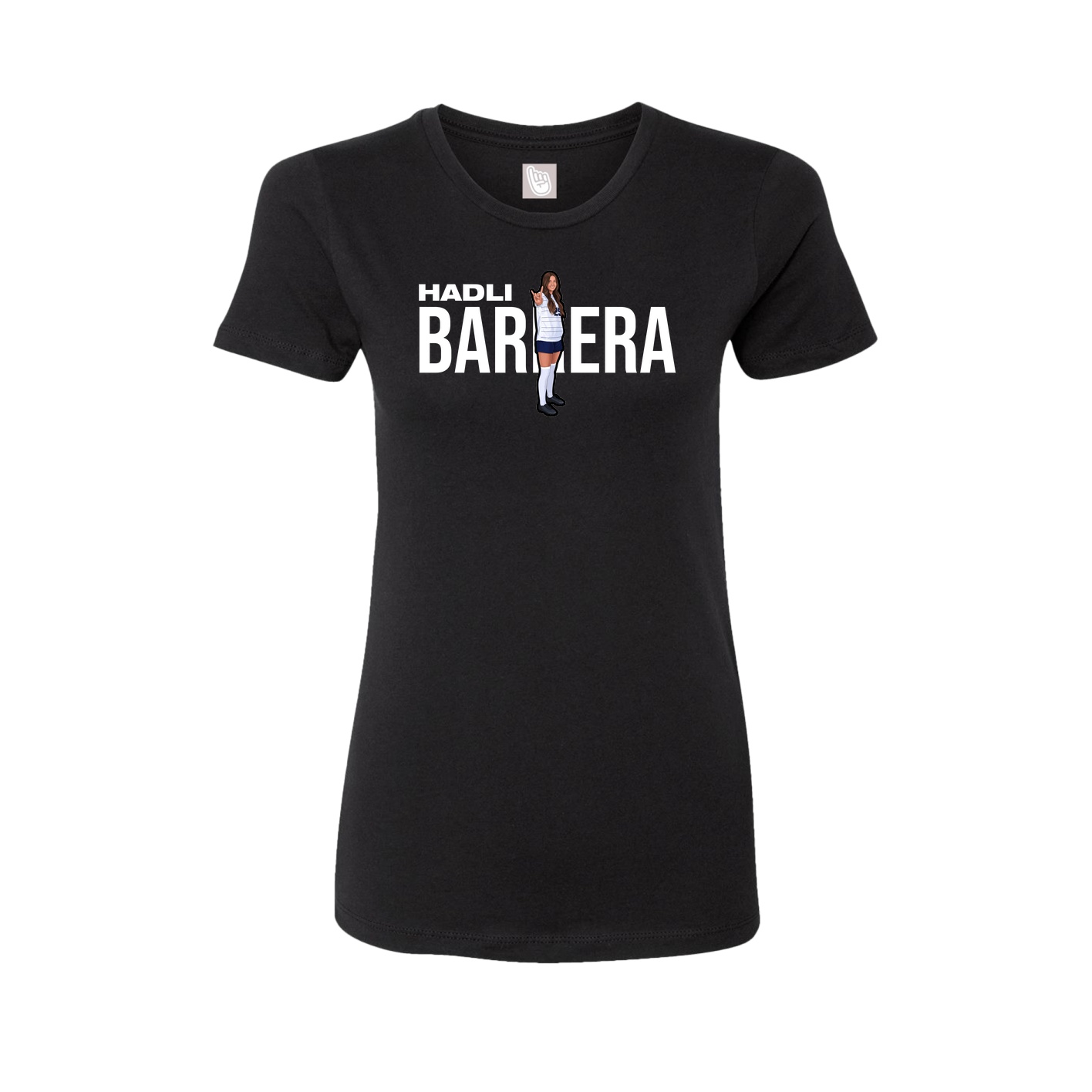Fitted Women's Tee — Player Name in Black