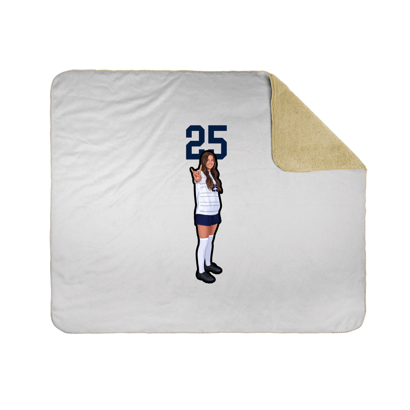 Throw Blanket — Number Top in White
