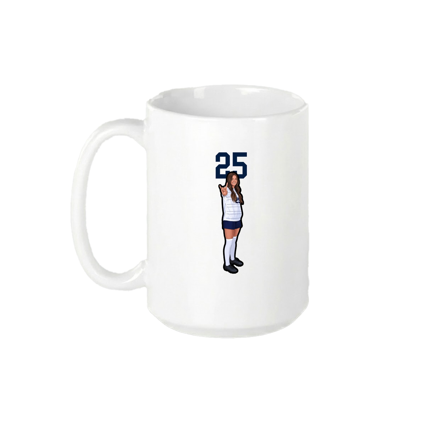 15oz Coffee Mug — Number Top in White
