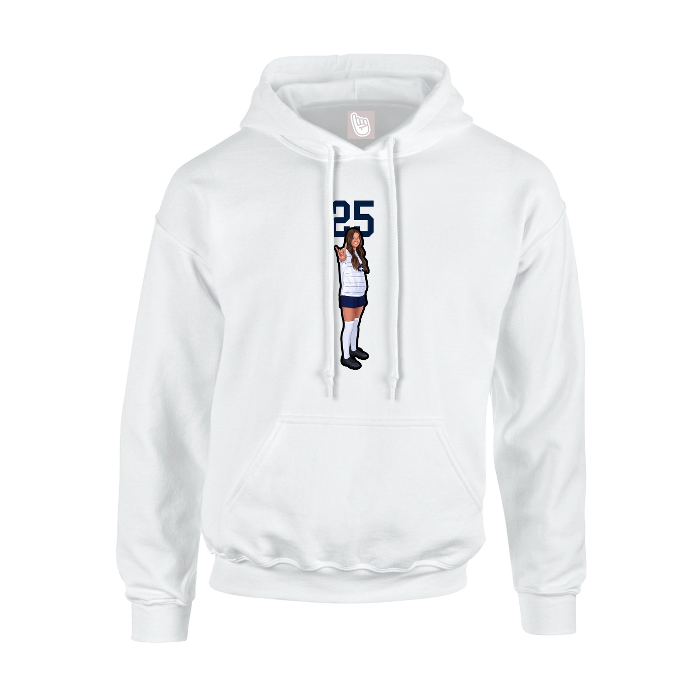 Hoodie — Number Top in White
