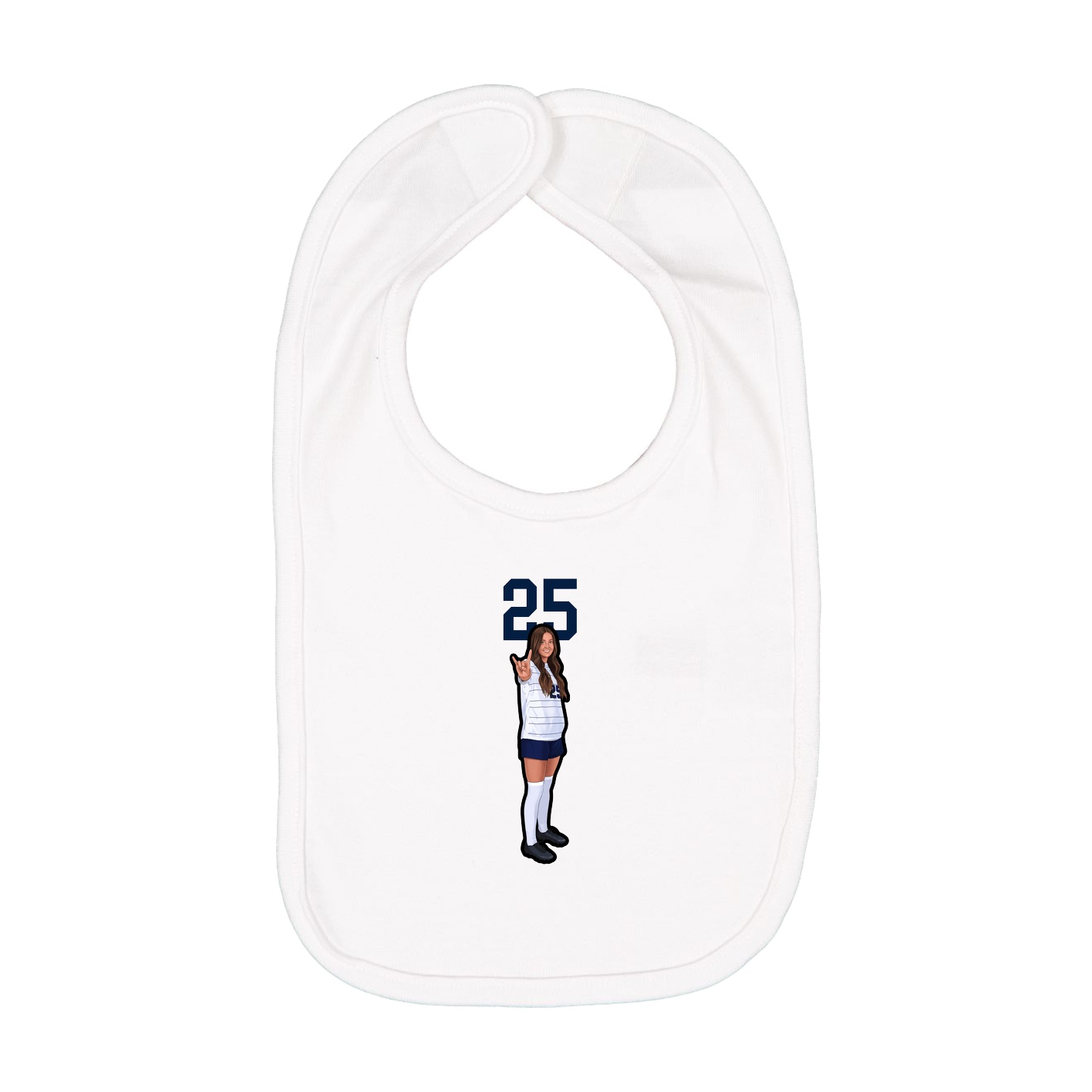 Infant Bib — Number Top in White