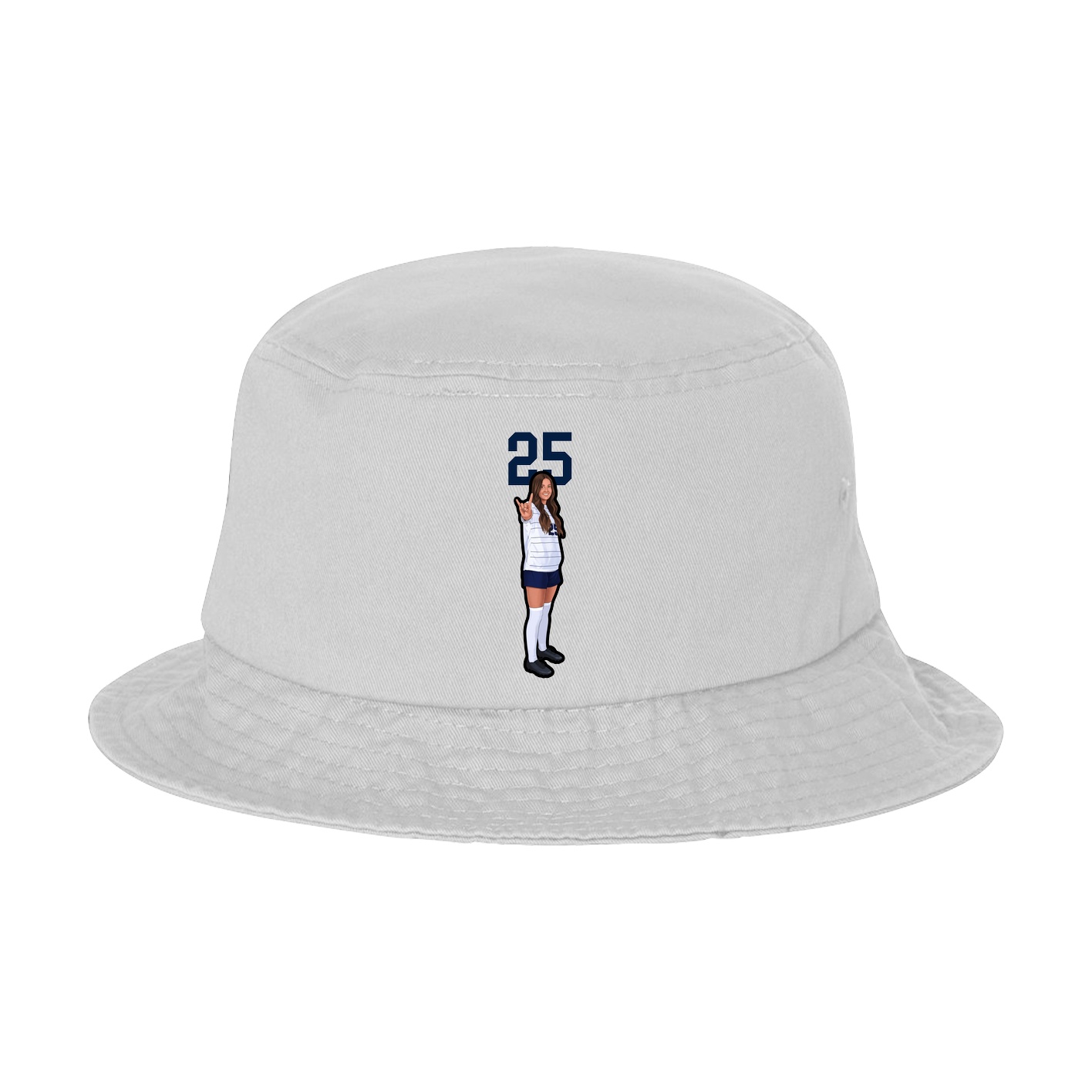 Bucket Cap — Number Top in White