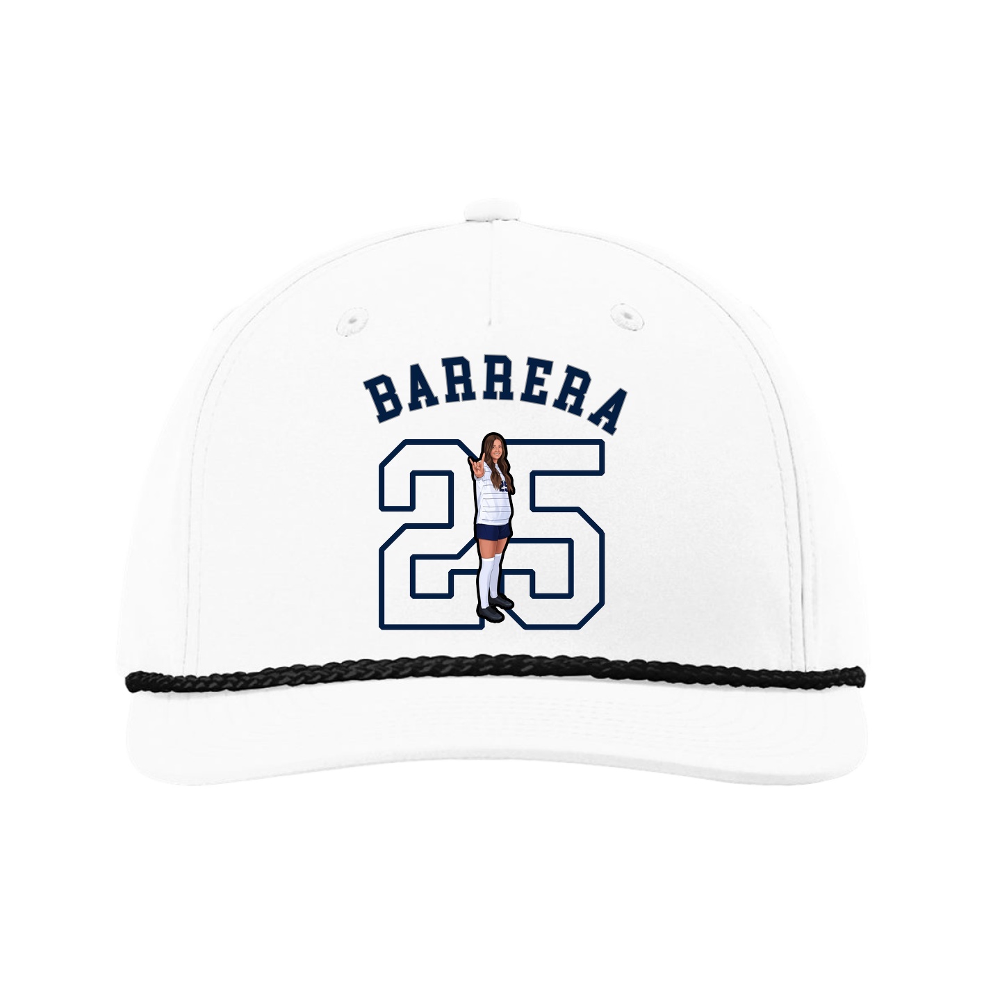 Five-Panel Classic Rope Cap — Shirsey Arch in White