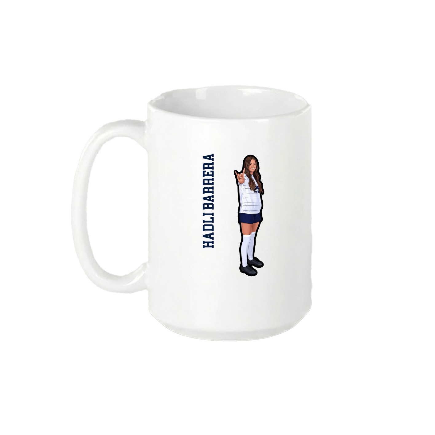 15oz Coffee Mug — Name Vertical in White