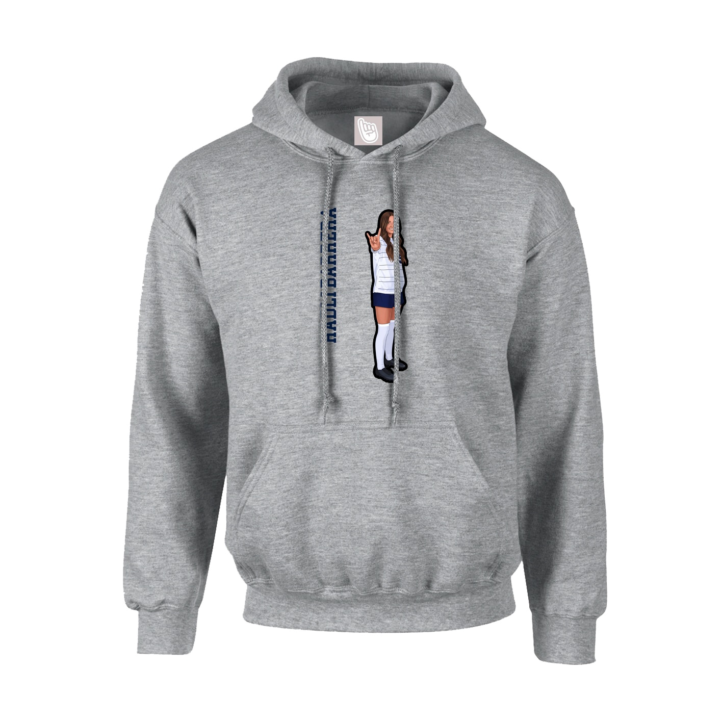 Hoodie — Name Vertical in Grey