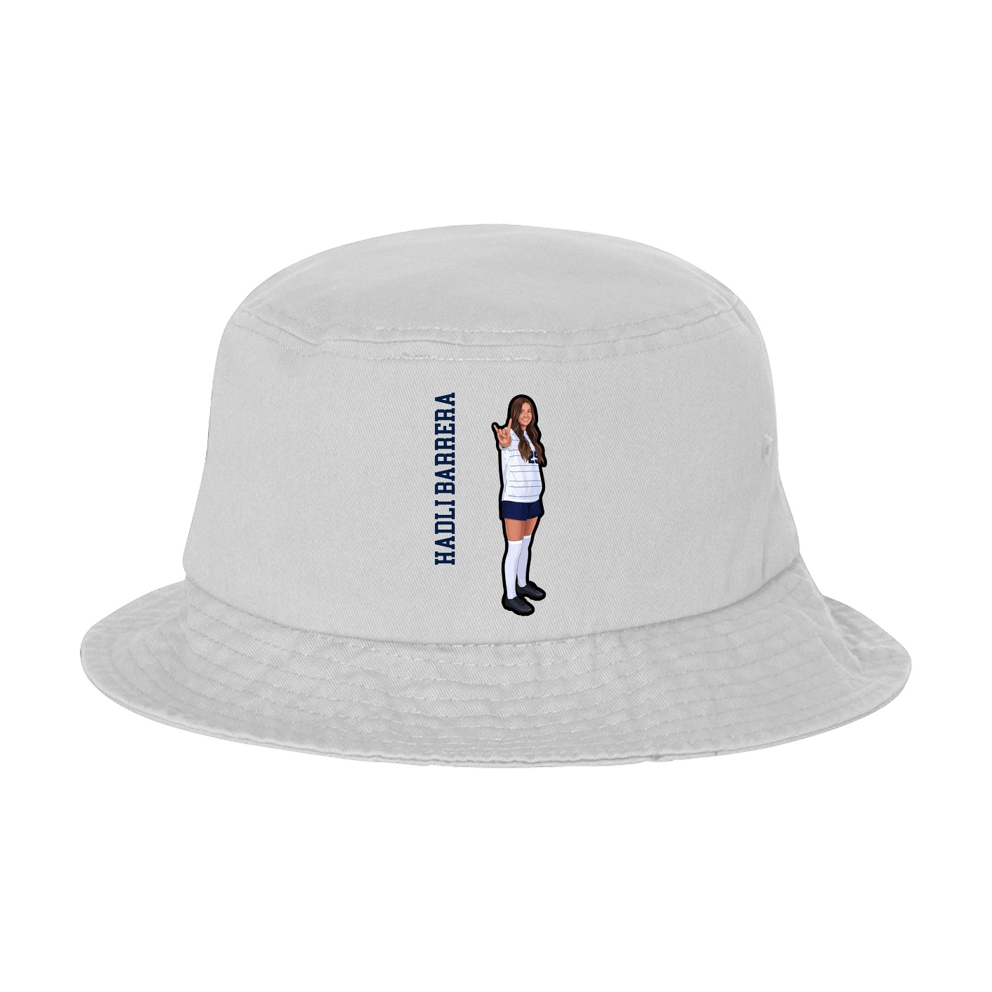 Bucket Cap — Name Vertical in White