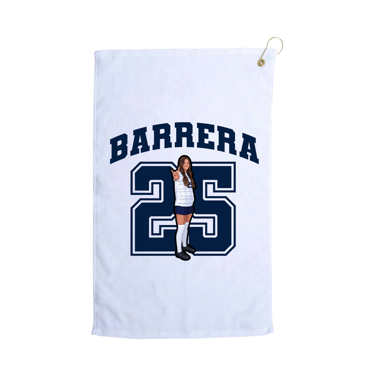 Golf Towel — Number in White