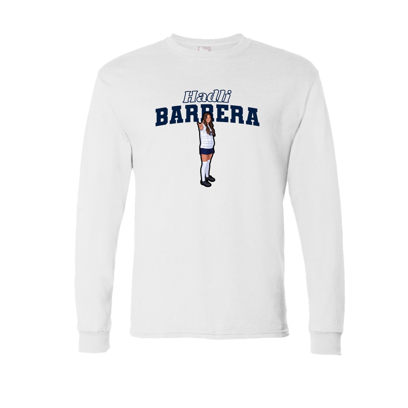 Long Sleeve Tee — Name Arch in White
