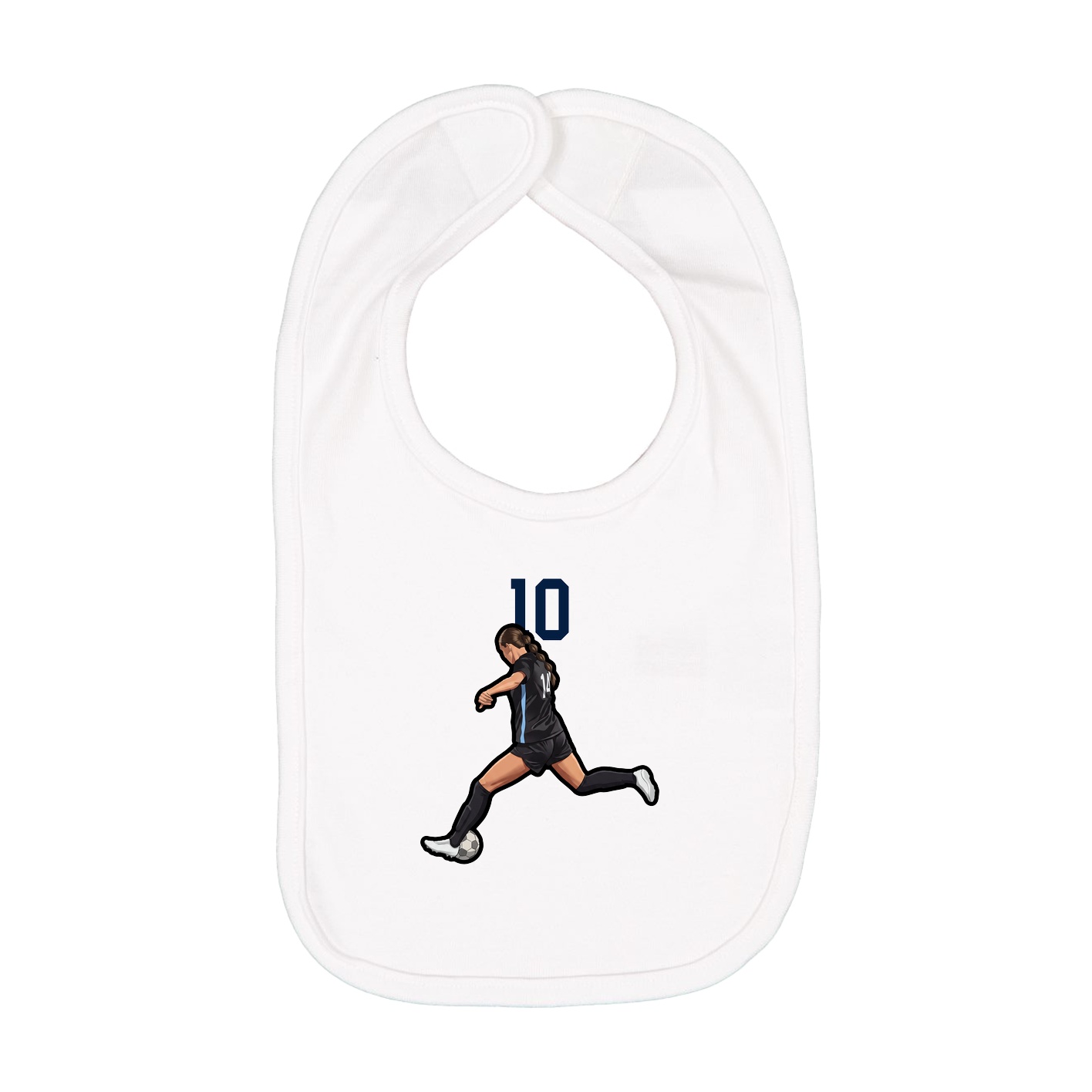Infant Bib — Number Top in White