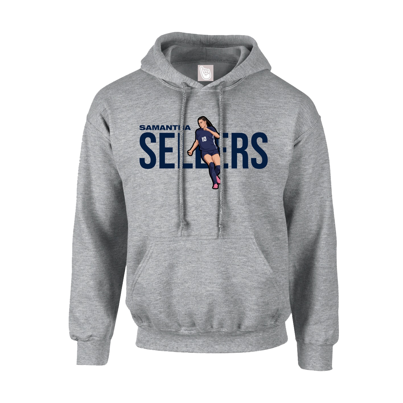 Hoodie — Player Name in Grey