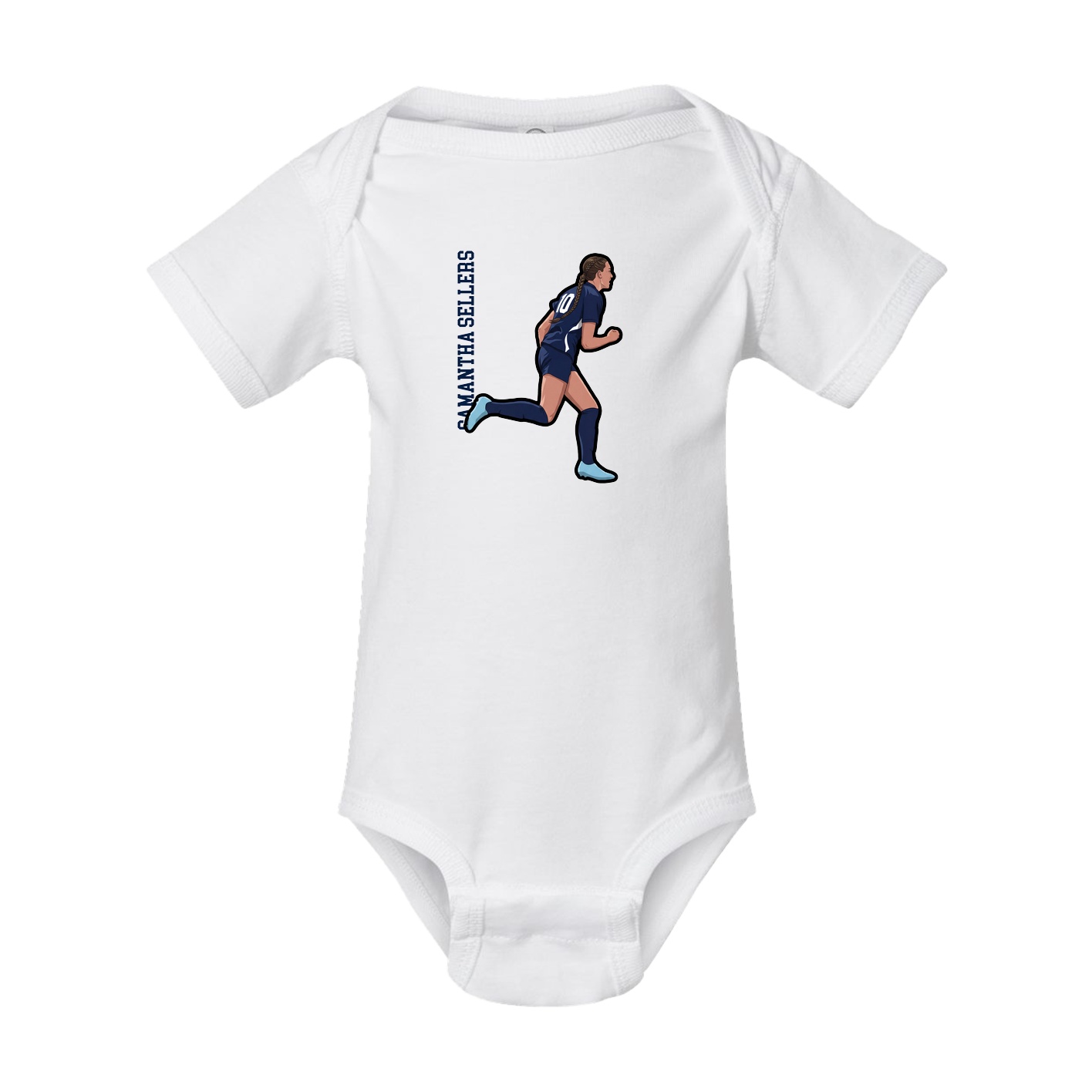 Baby Onesie — Name Vertical in White
