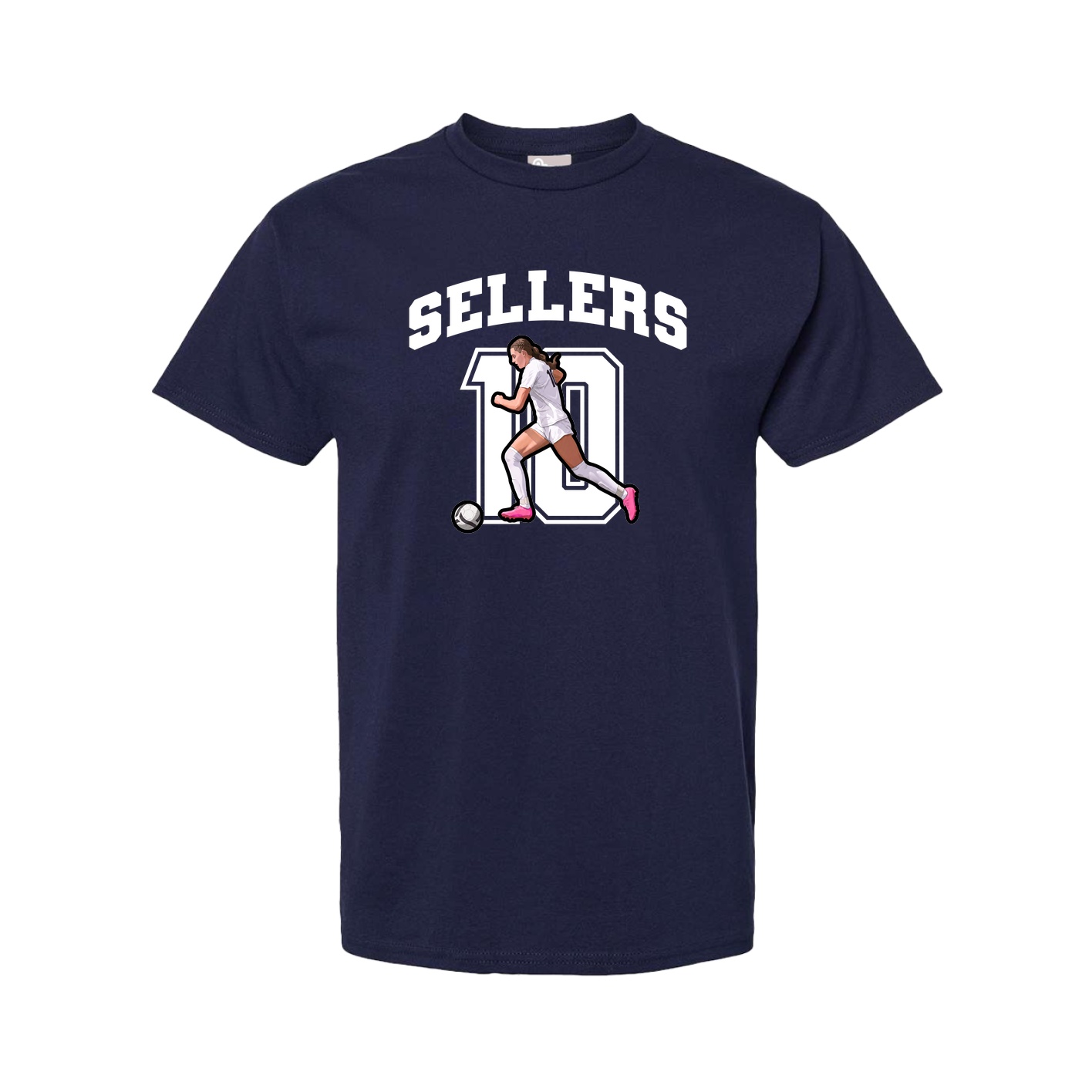 Youth Tee — Number in Navy