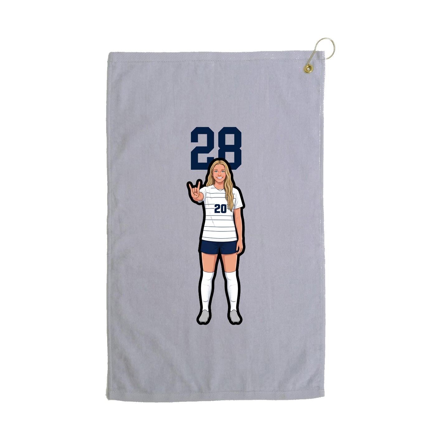 Golf Towel — Number Top in Grey