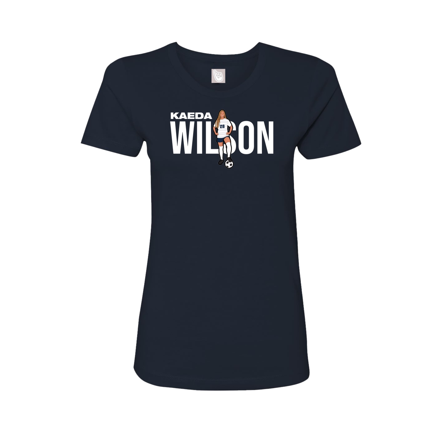 Fitted Women's Tee — Player Name in Navy